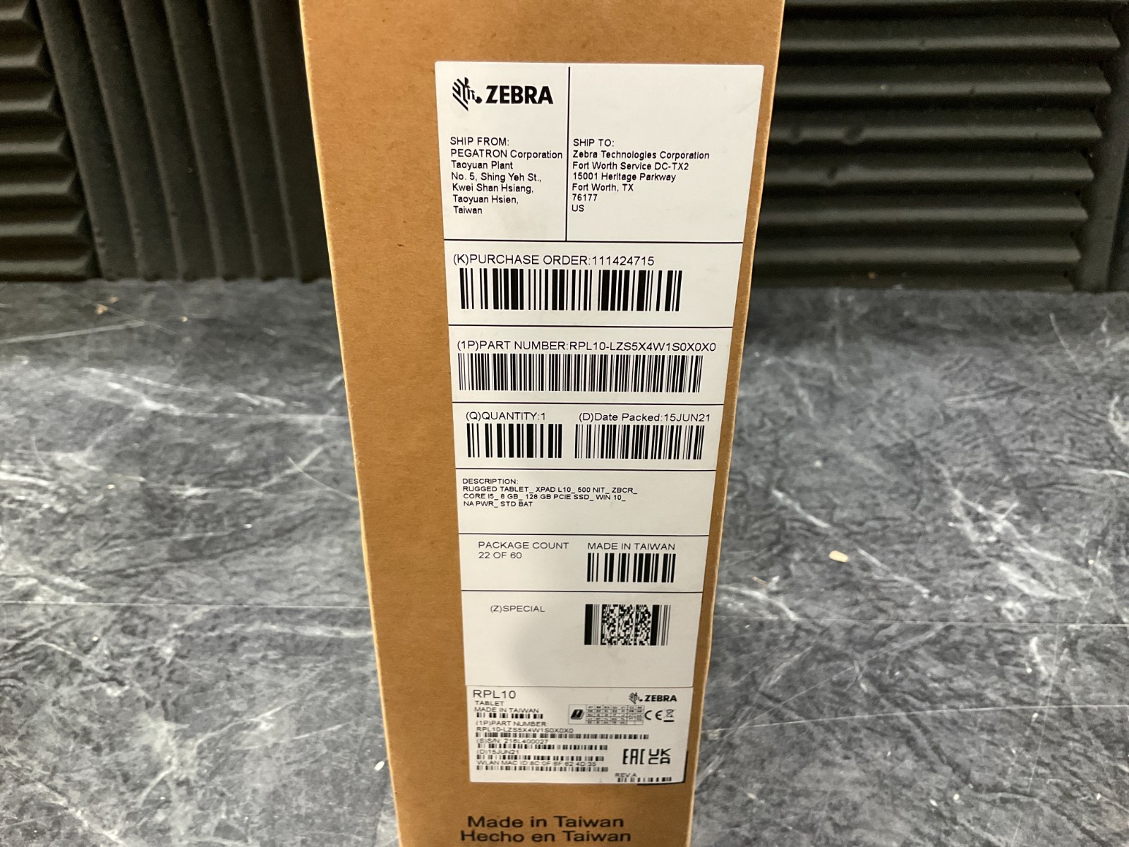 Zebra XPAD L10 i5-8250U 8GB 128GB BT4.2 LTE 10.1WU W10P RPL10-LZS5X4W1S0X0X0