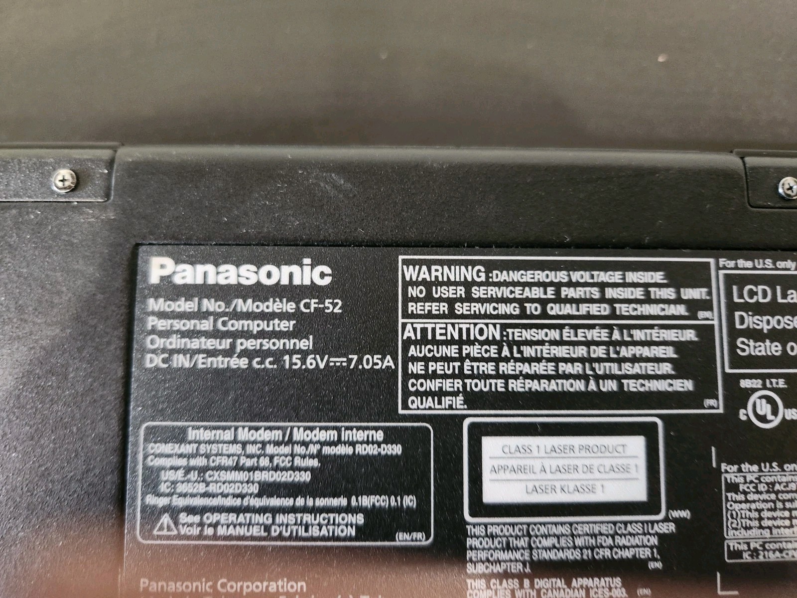 Panasonic Toughbook CF-52 MK5 i5-3360M 2.80GHz 16GB RAM 128GB SSD Win 10Pro