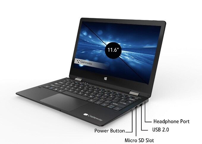 Gateway Convertible 11.6″ (64GB SSD, Intel Celeron 4020, 1.10GHz, 4GB RAM)…