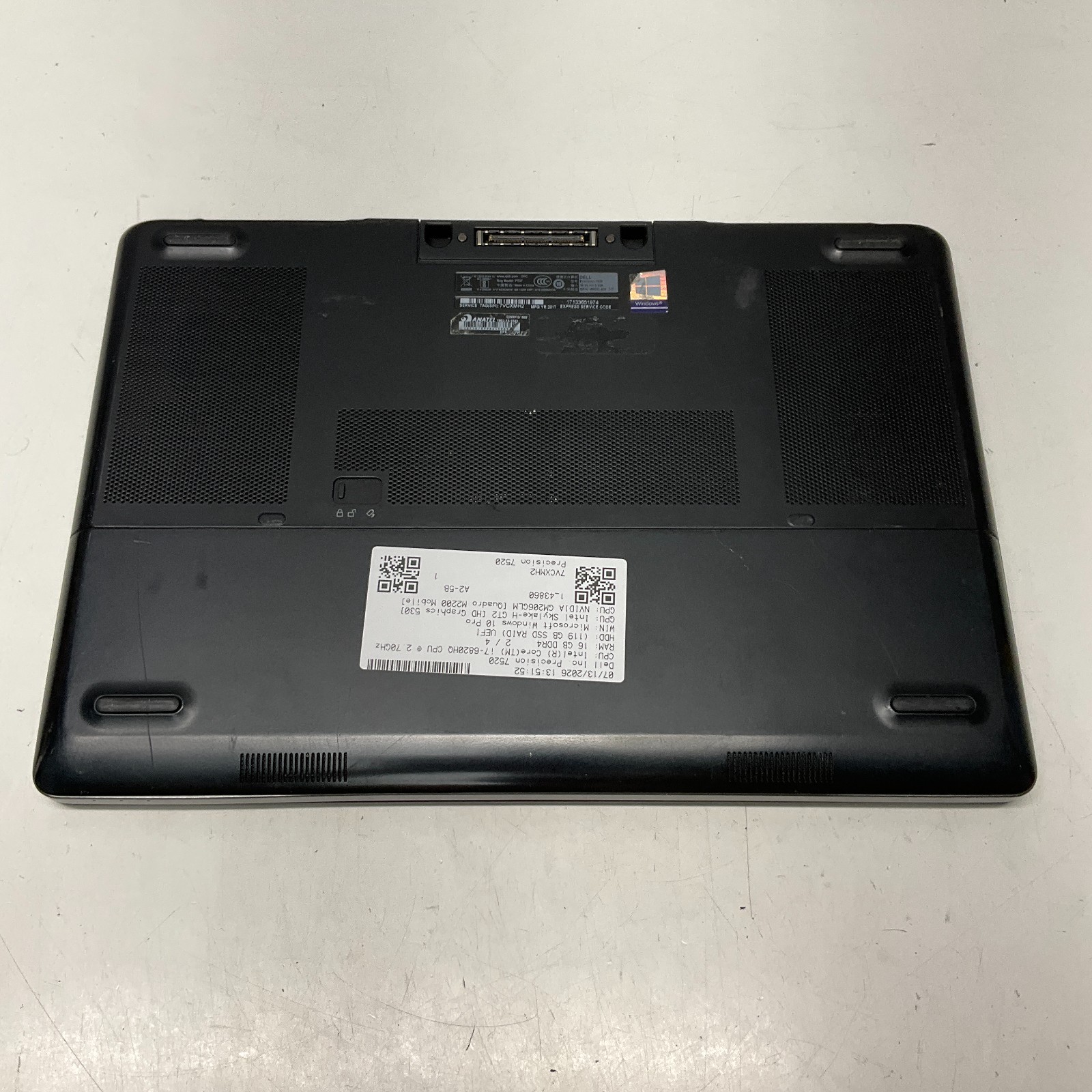 DELL PRECISION 7520 15″ FHD I7-6820HQ 128GB 16GB W10P Quadro M2200 Backlit