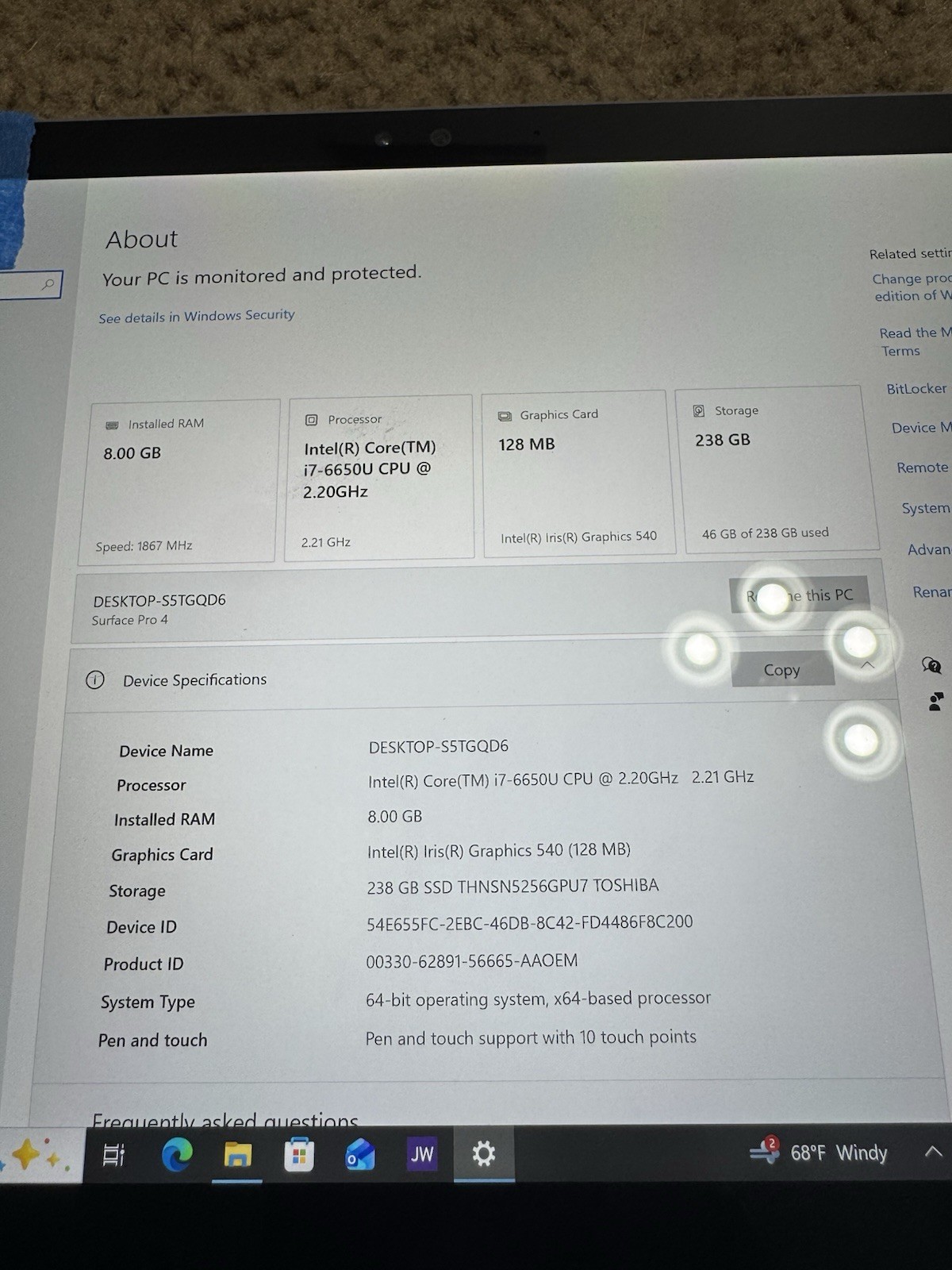 4x Lot Microsoft Surface Pro 1796 1724 8GB 256GB Core i5 i7 AS-IS