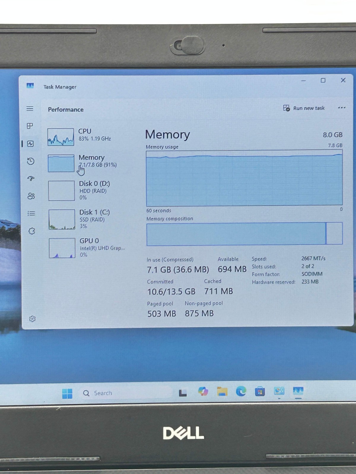 2020 Dell Inspiron 3493 14″ i5-1035G1 8GB RAM 1TB HDD + 256GB SSD