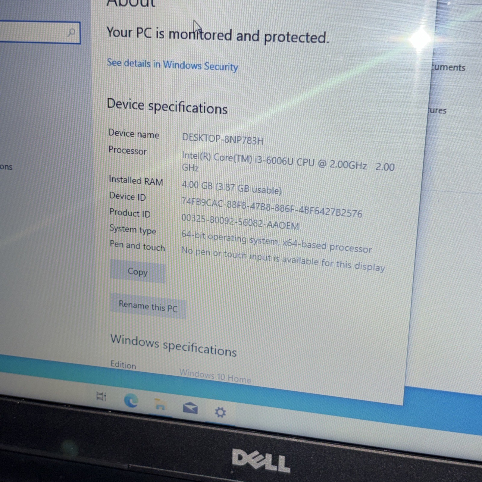 Dell Inspiron 15 3567 15.6in i3-6006U 2.0GHz, 4 GB, 1 TB HDD, Win 10 Home