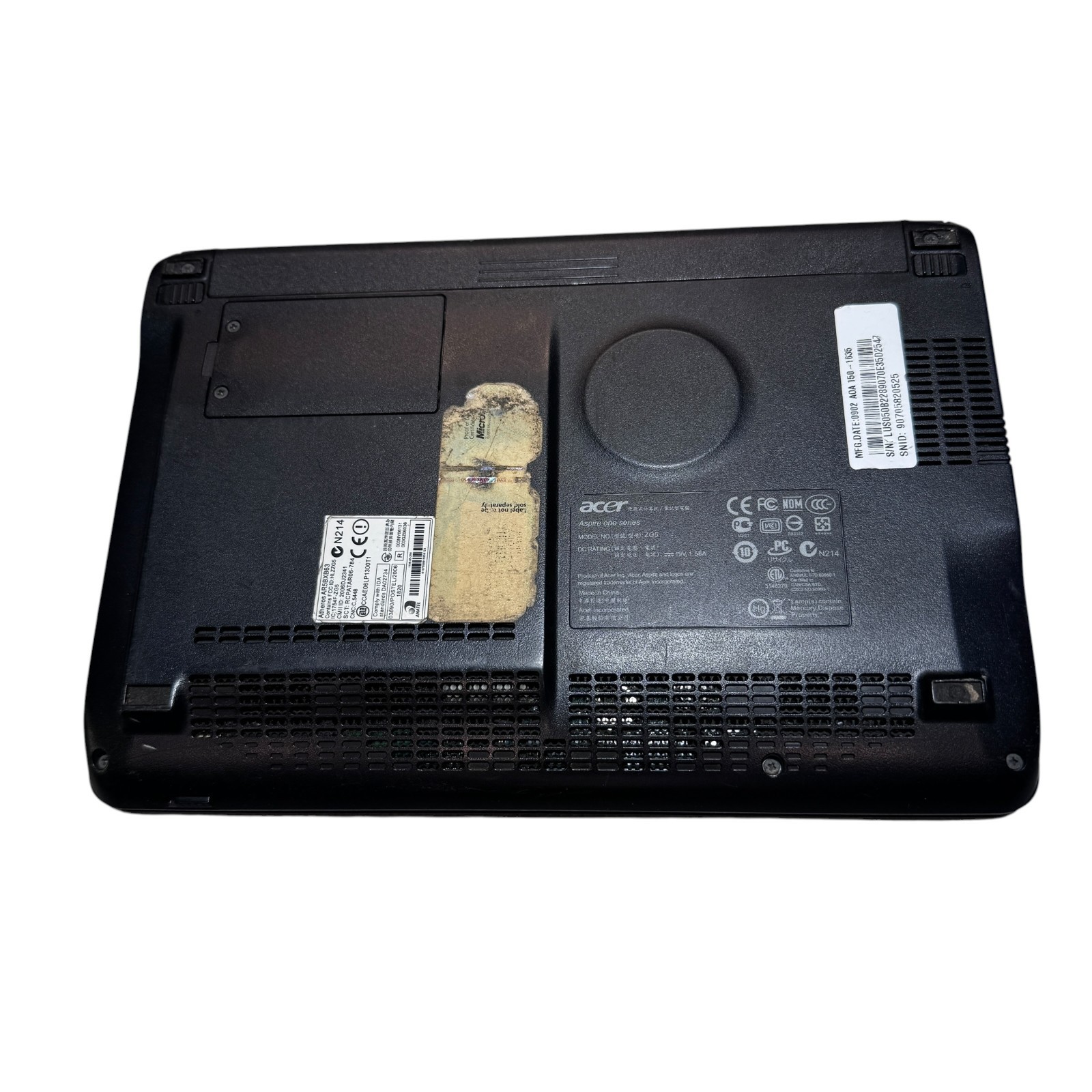 ACER MINI LAPTOP ZG5 FOR PARTS ONLY- Untested!