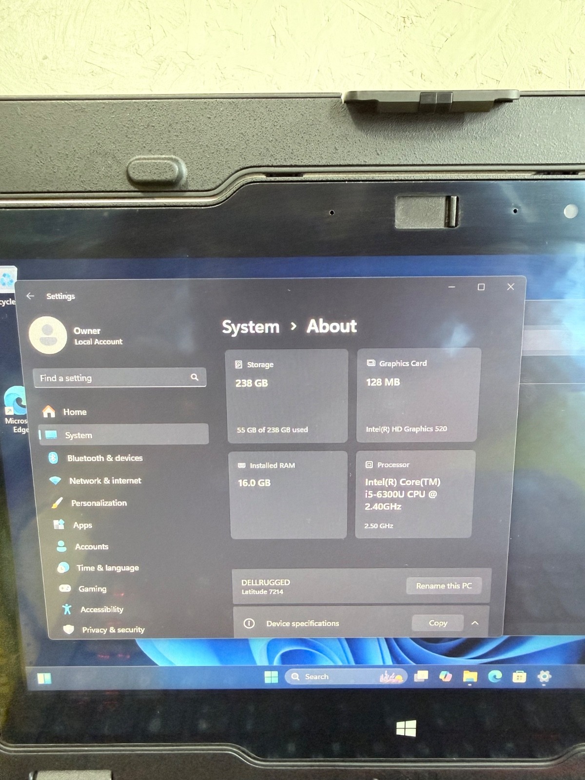 Dell Latitude 7214 Rugged Extreme Intel i5 6300U | 256GB SSD, 16GB RAM No Touch