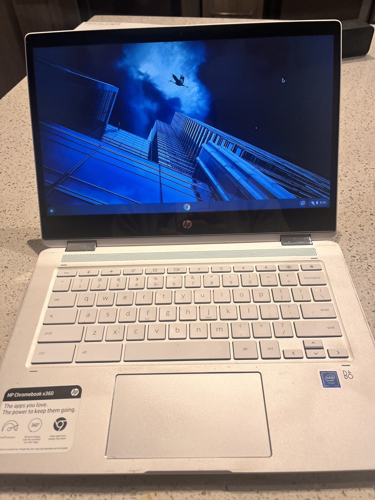 HP 14a-na0020nr 14 inch (32GB, Intel Celeron, 1.10GHz, 4GB) Chromebook – White –