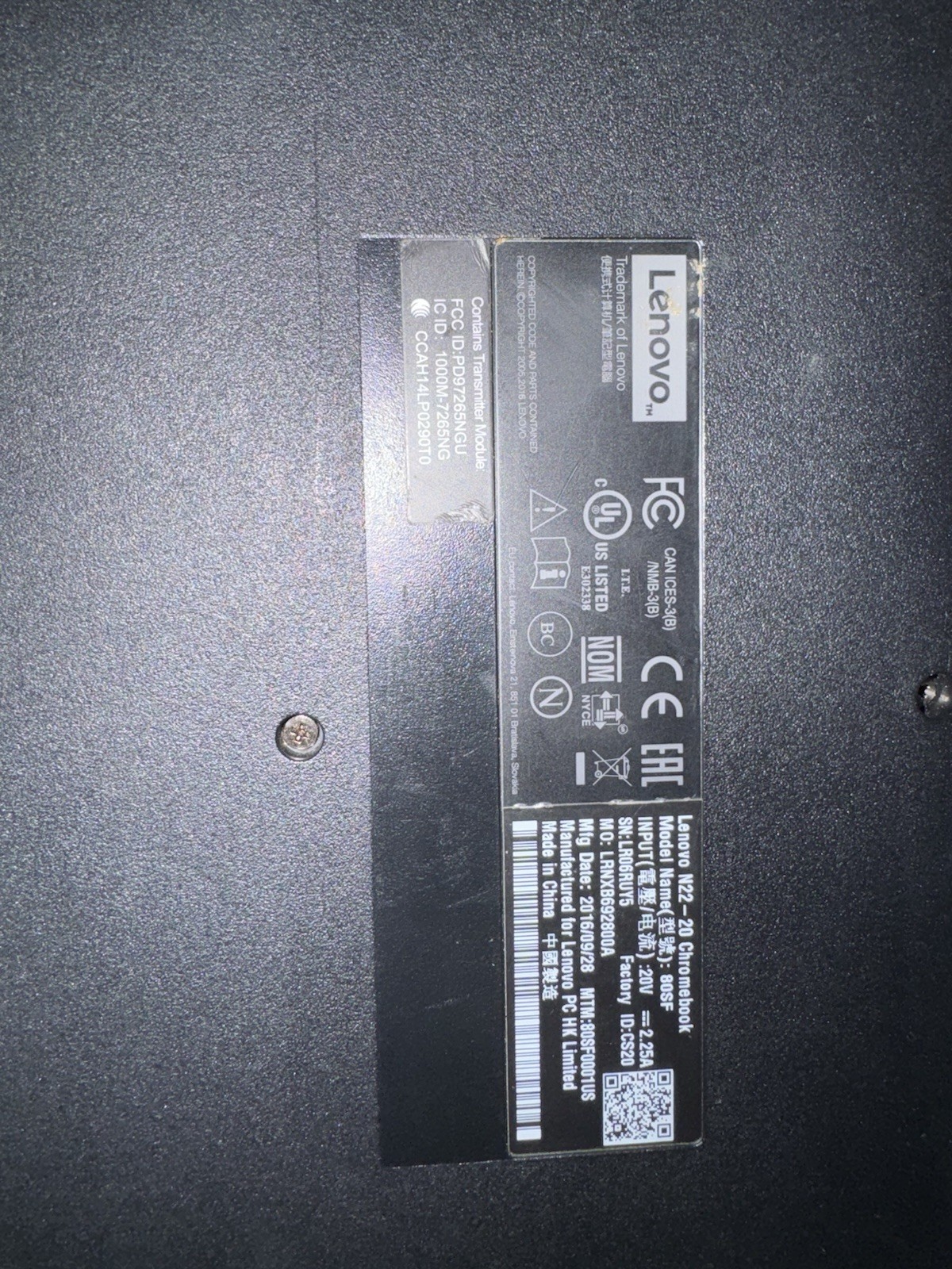 Lenovo N22-20 Chromebook With Charger “power Washed” Back To Factory Settings