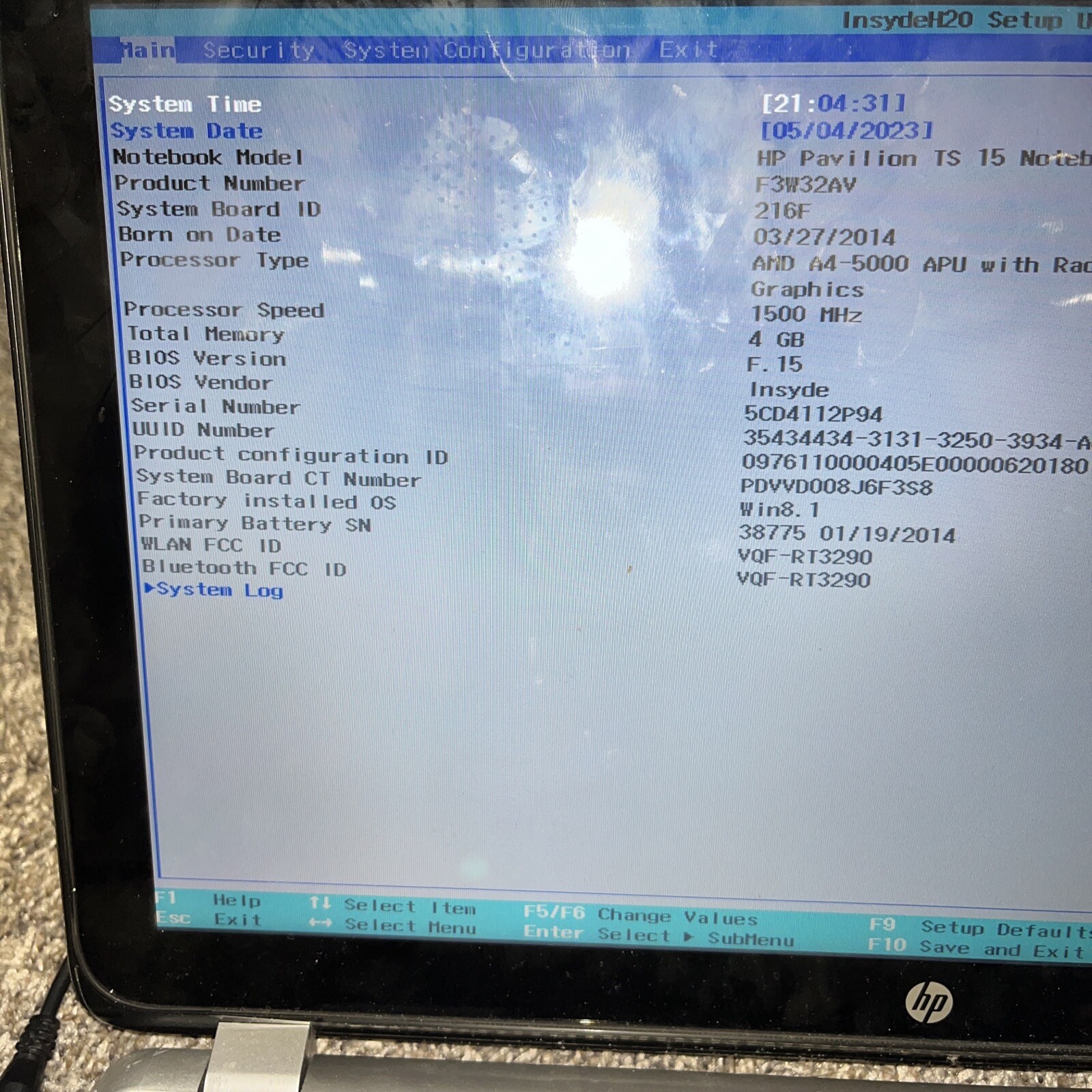 hp pavilion 15 laptop AMD A4 1.5GHz 4GB 750GB Windows 10 Home Needs Battery