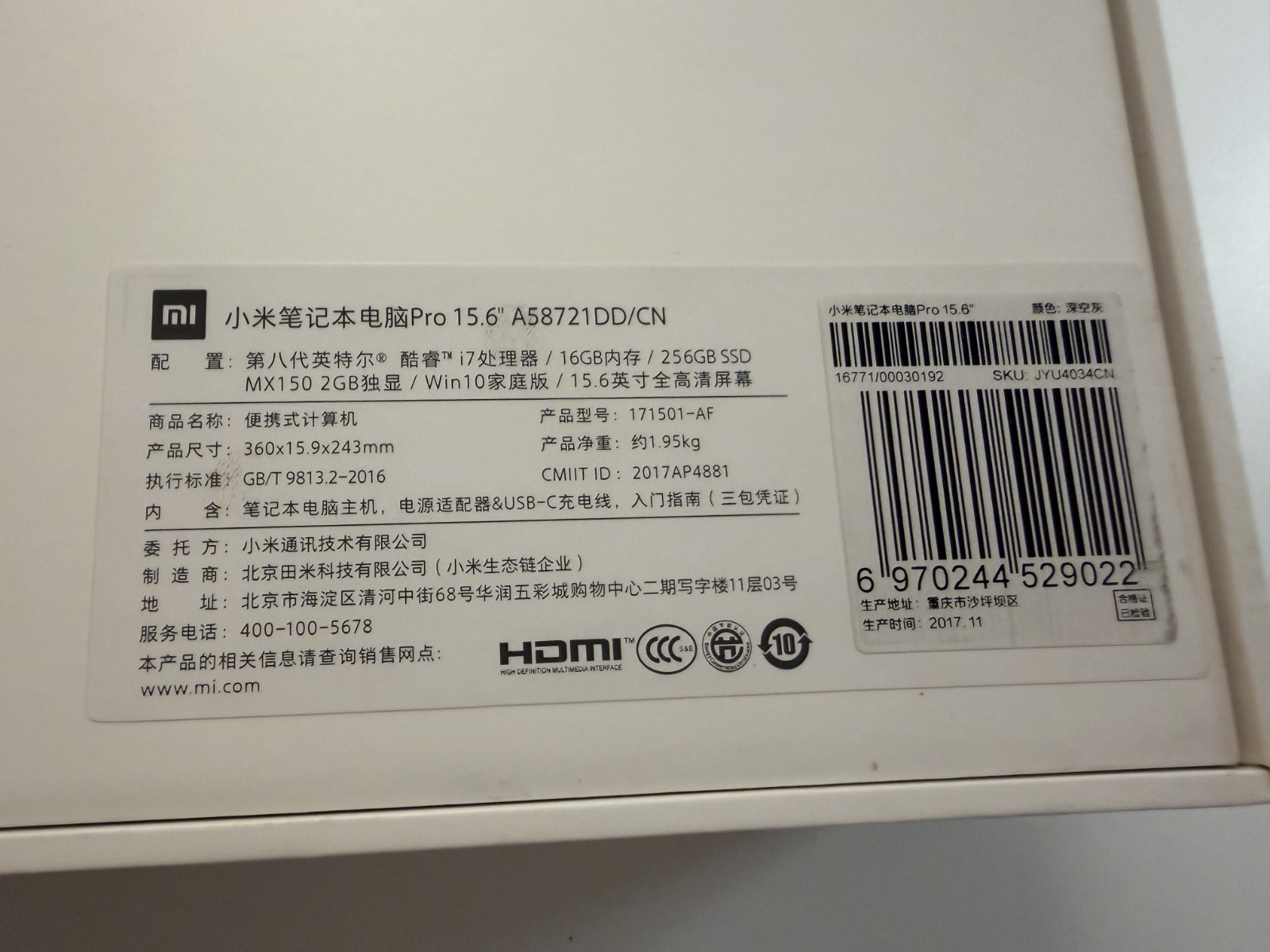 Rare Xiaomi MI Notebook Pro 15.6 Laptop Core i7, 16GB, 2TB SSD, NVIDIA, High Res