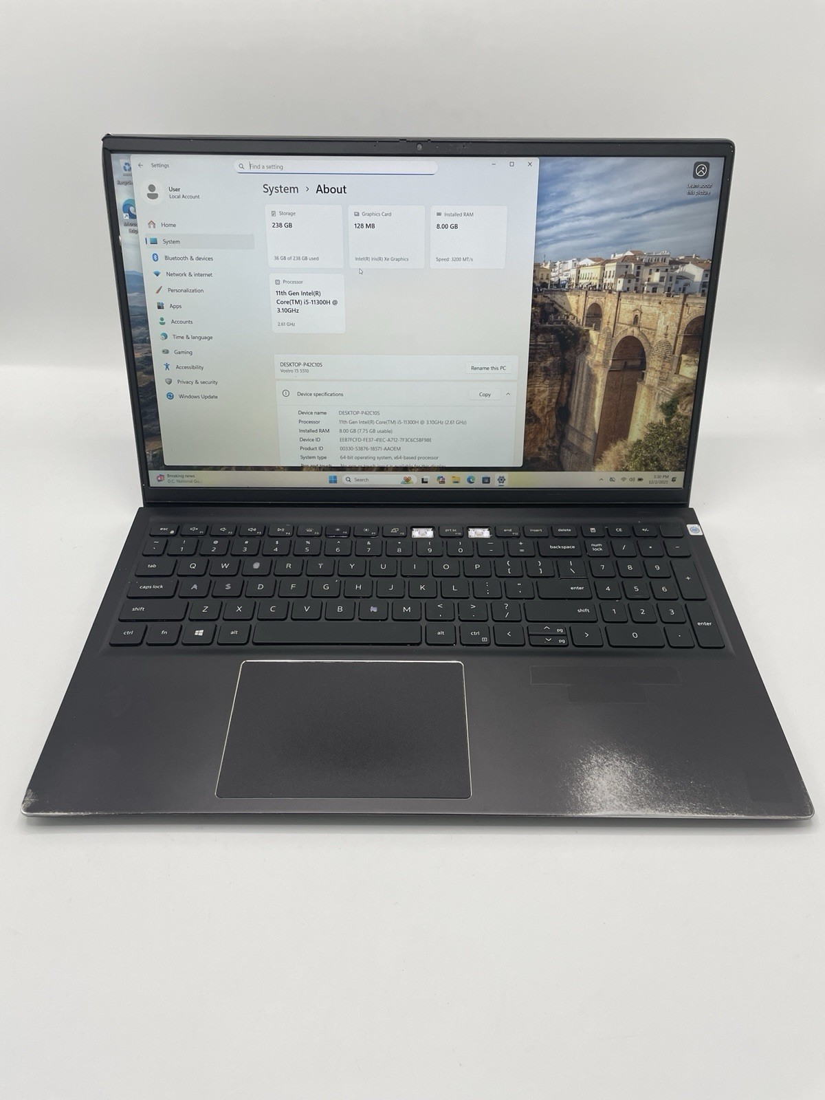 Dell Vostro 15 5510 i5-11300H 8GB RAM 256GB SSD Windows 11 Pro – READ