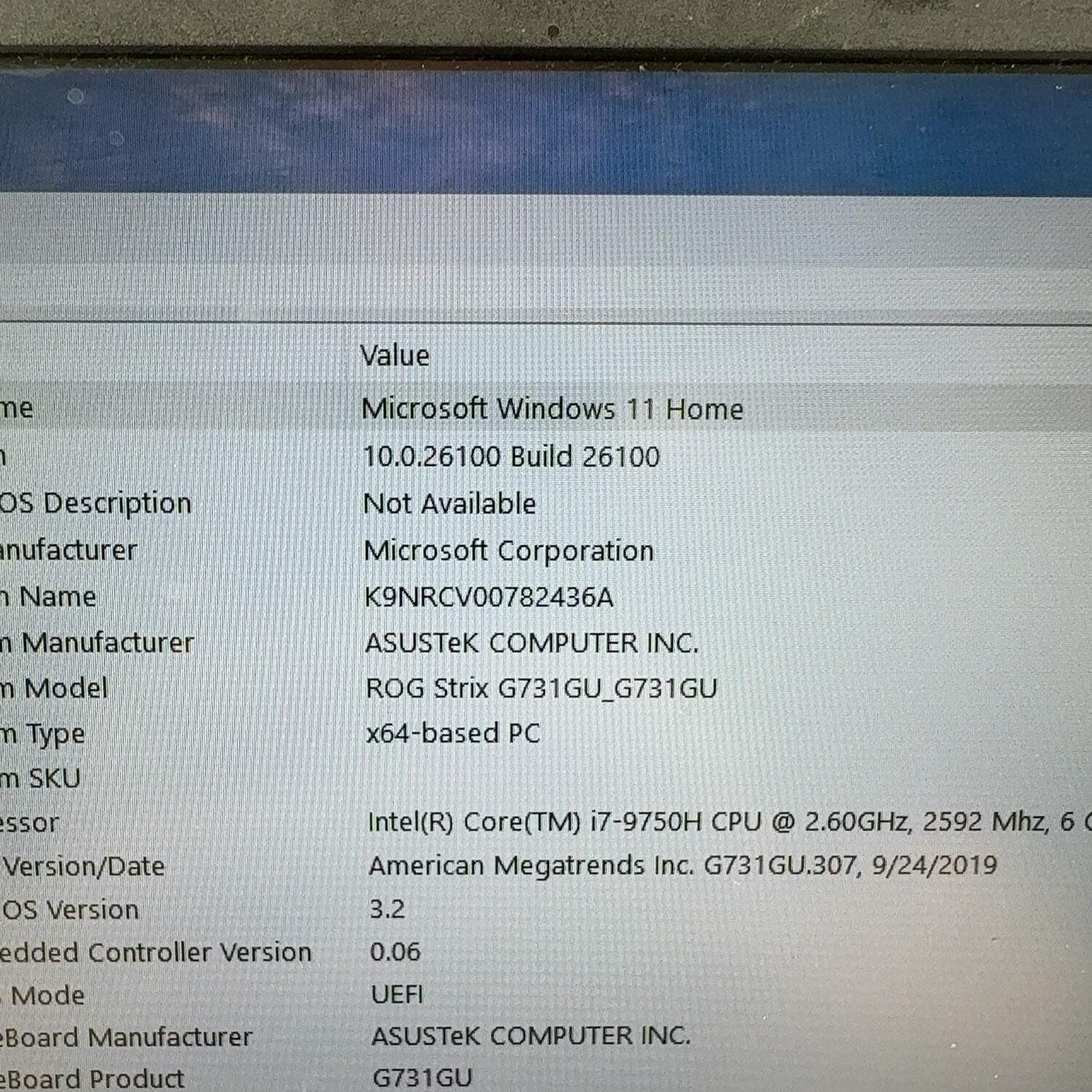 Asus ROG Strix G731GU 17.3″ i7-9750H 2.6GHz 16GB RAM 512GB SSD GTX 1660 Ti