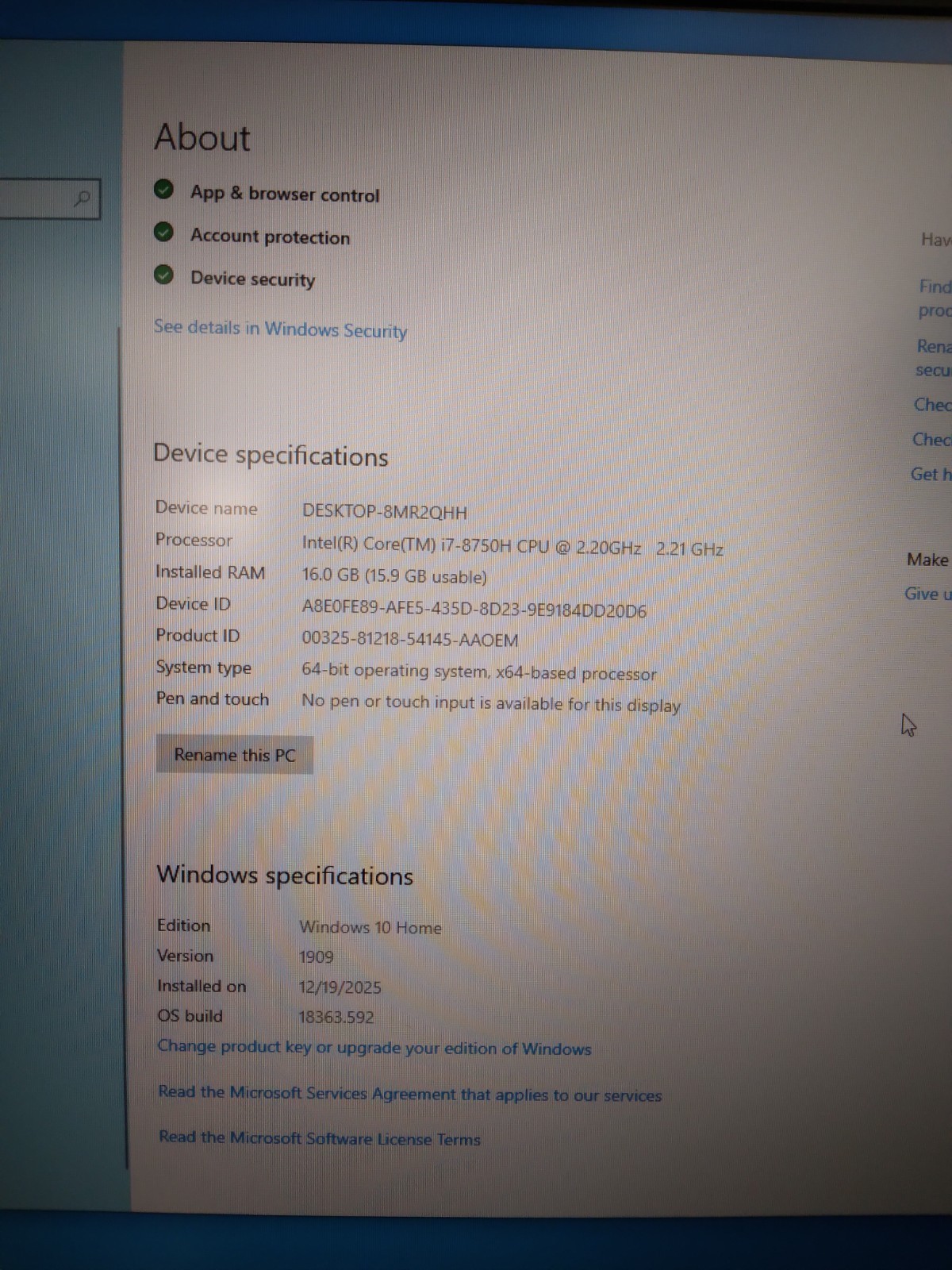 HEWLETT PACKARD OMEN 17-AN179WM Gaming Laptop i7-8750H CPU 2.20ghz 16gb