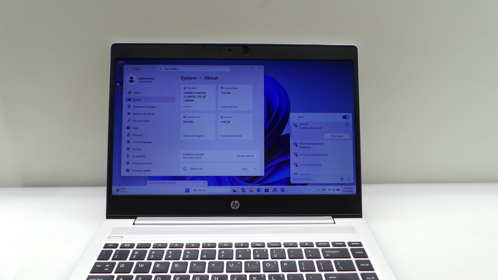 HP ProBook 440 G7 | 14″ | i5-10210U 1.60GHz | 16GB RAM 256GB NVMe | WIN 11 PRO