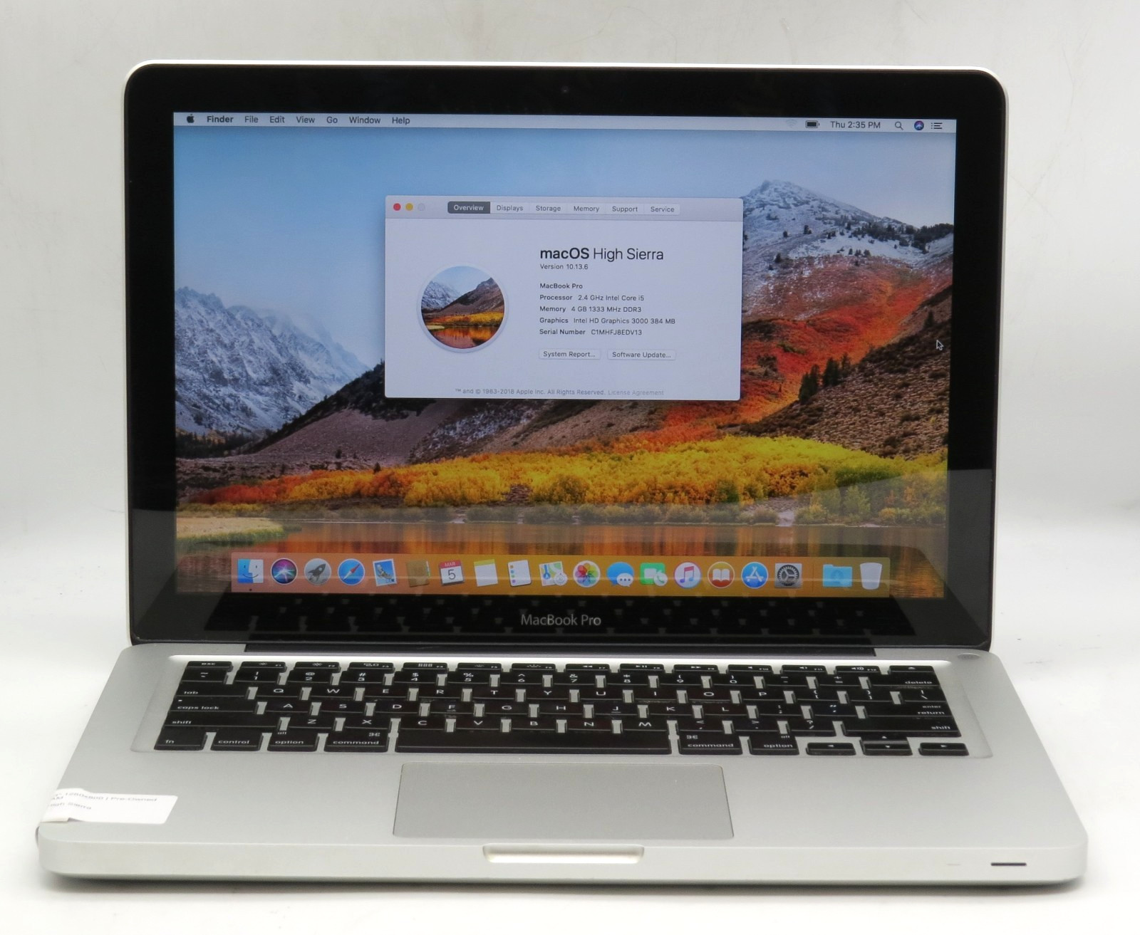 2011 Apple MacBook Pro13″ A1278 _ i5-2435M _ 4GB / 512GB _ macOS