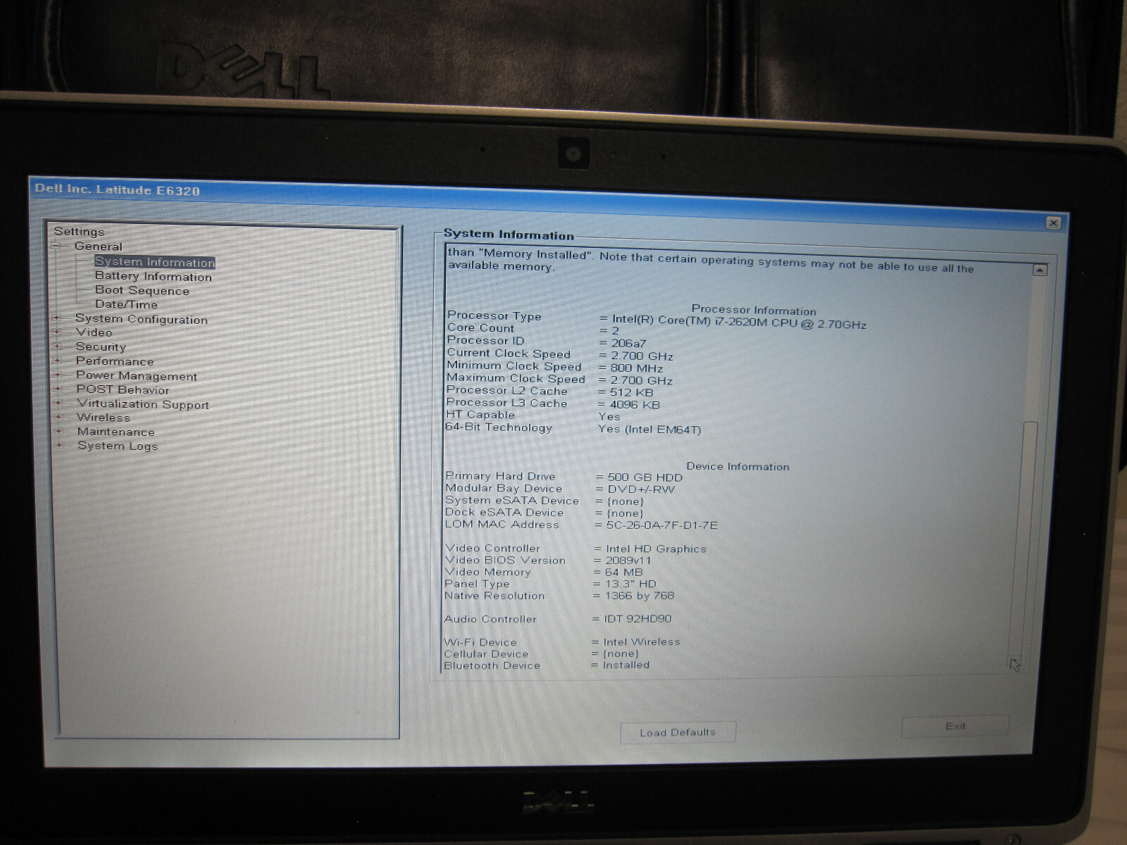 Dell Latitude E6320 Core i7-2620M, 2.70GHz,8GB RAM,500GB HD, Window 11