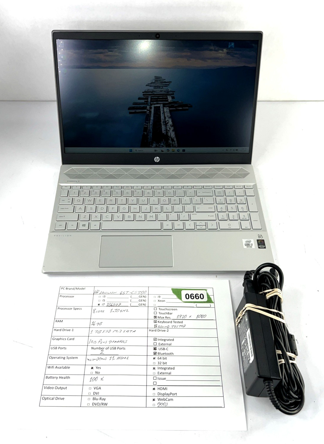HP Pavilion 15t-cs300 15.6″ FHD i7-1065G7 16GB 1TB SSD Windows 11 w/AC Tested