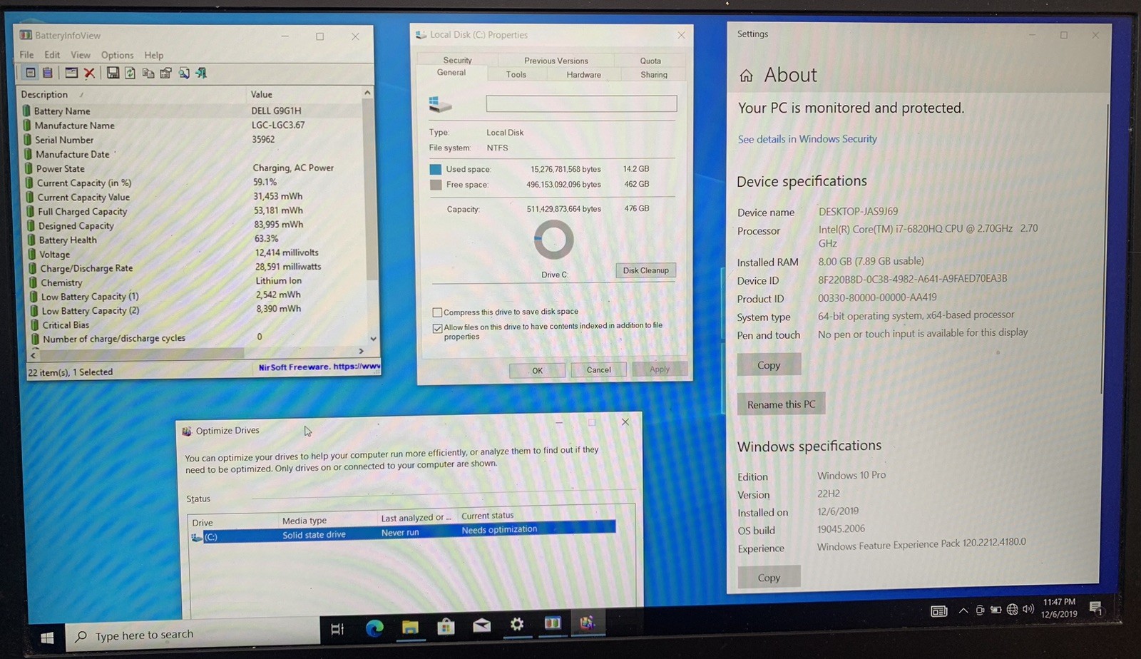 Dell Precision 3510 15.6” Intel Core i7-6820HQ 8GB DDR4 RAM 500GB SSD WIN 10P