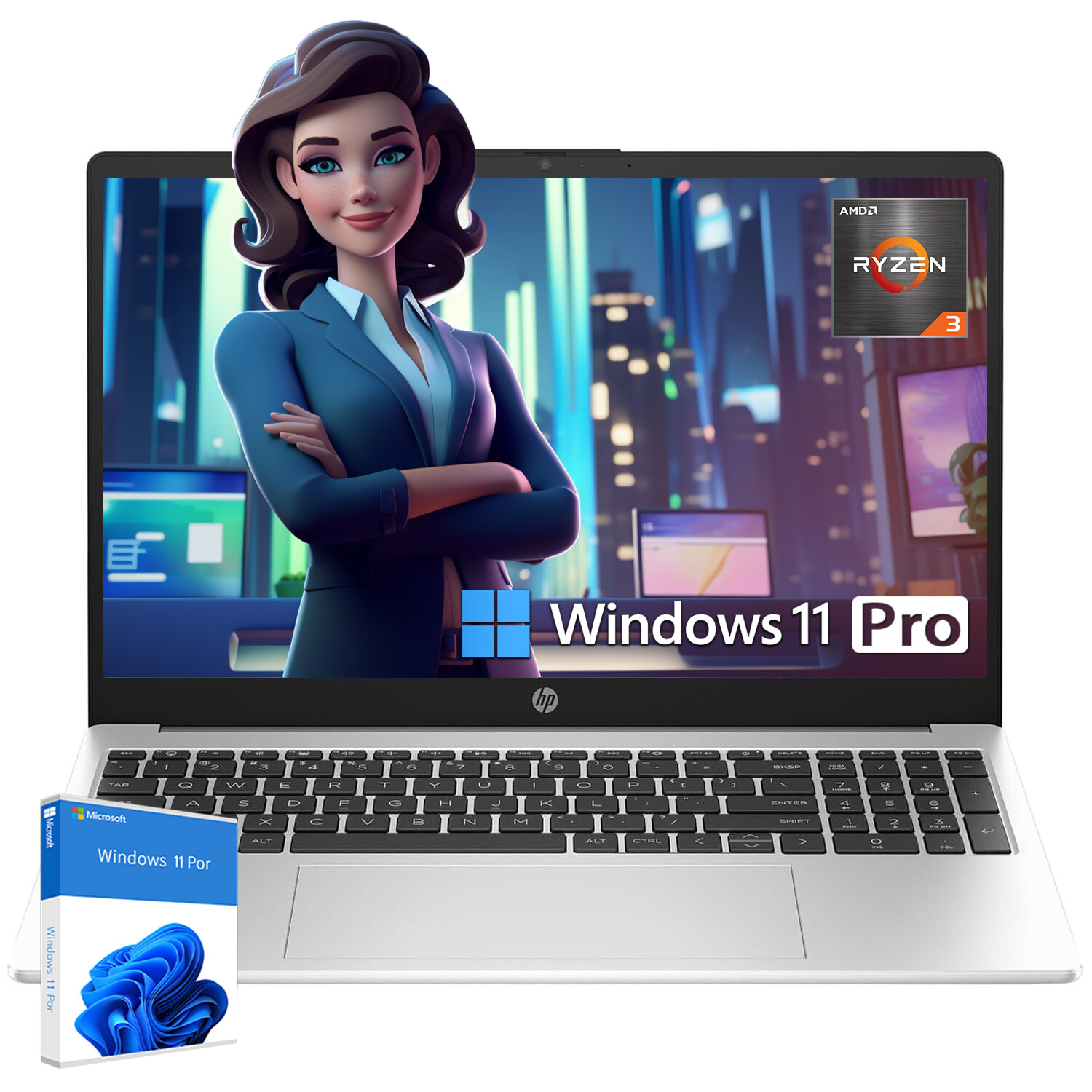 HP 255-G10 Laptop Computer 15.6″Full HD Ryzen 3 7330U up to 64GB RAM,2TB SSD