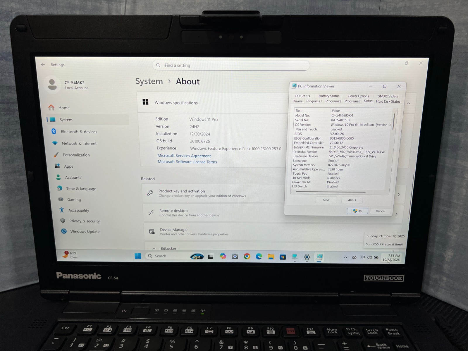 CF-54F9885KM, i5-6300U 2.40Ghz,8GB Mem,256GB SSD,Touchscreen,4G LTE,GPS,3,820Hrs