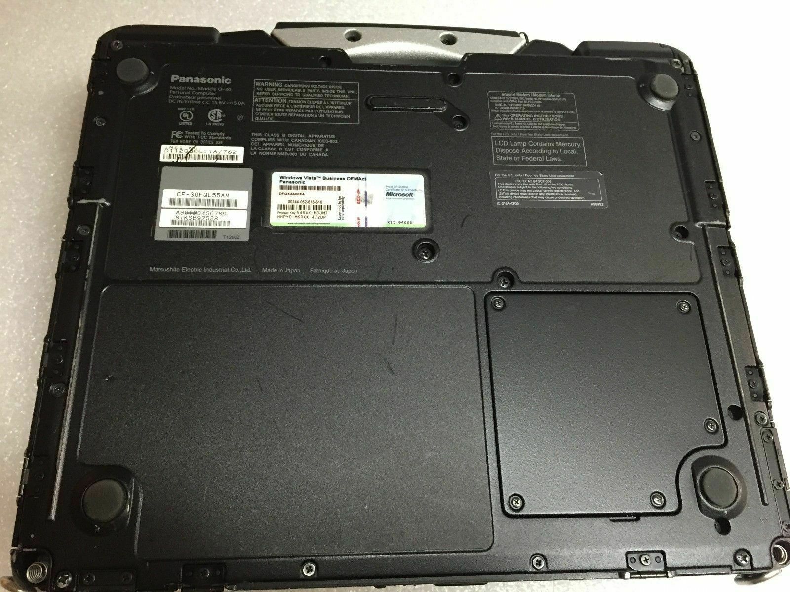 PANASONIC CF-30 TOUGHBOOK 1.6GHZ LAPTOP RUGGED TOUGH BOOK 256GB 4GB WIN 7 TOUCH