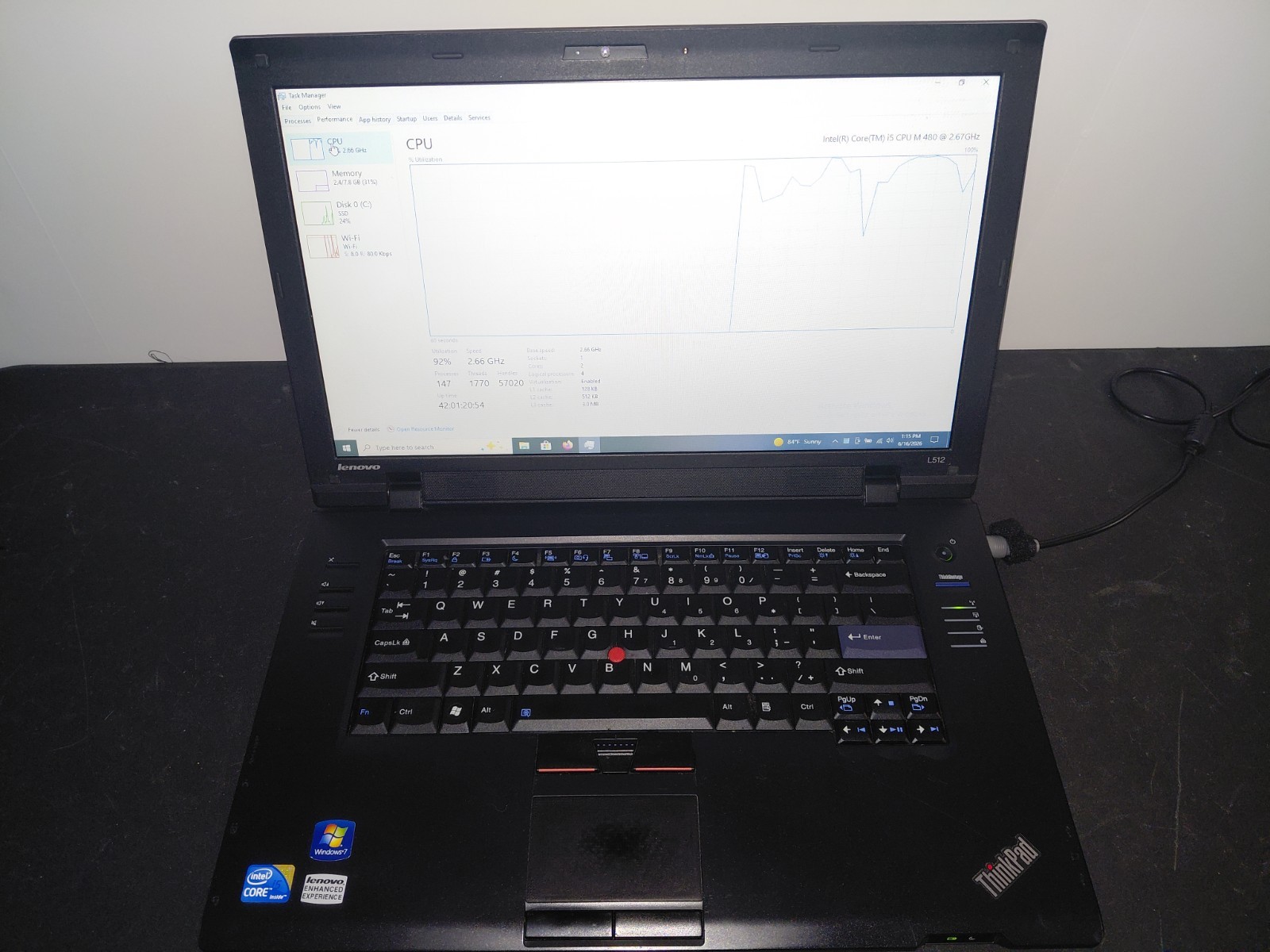 Lenovo ThinkPad L512 | 15.6″ Laptop | Core i5 M 480 2.67GHz | 8GB | Win