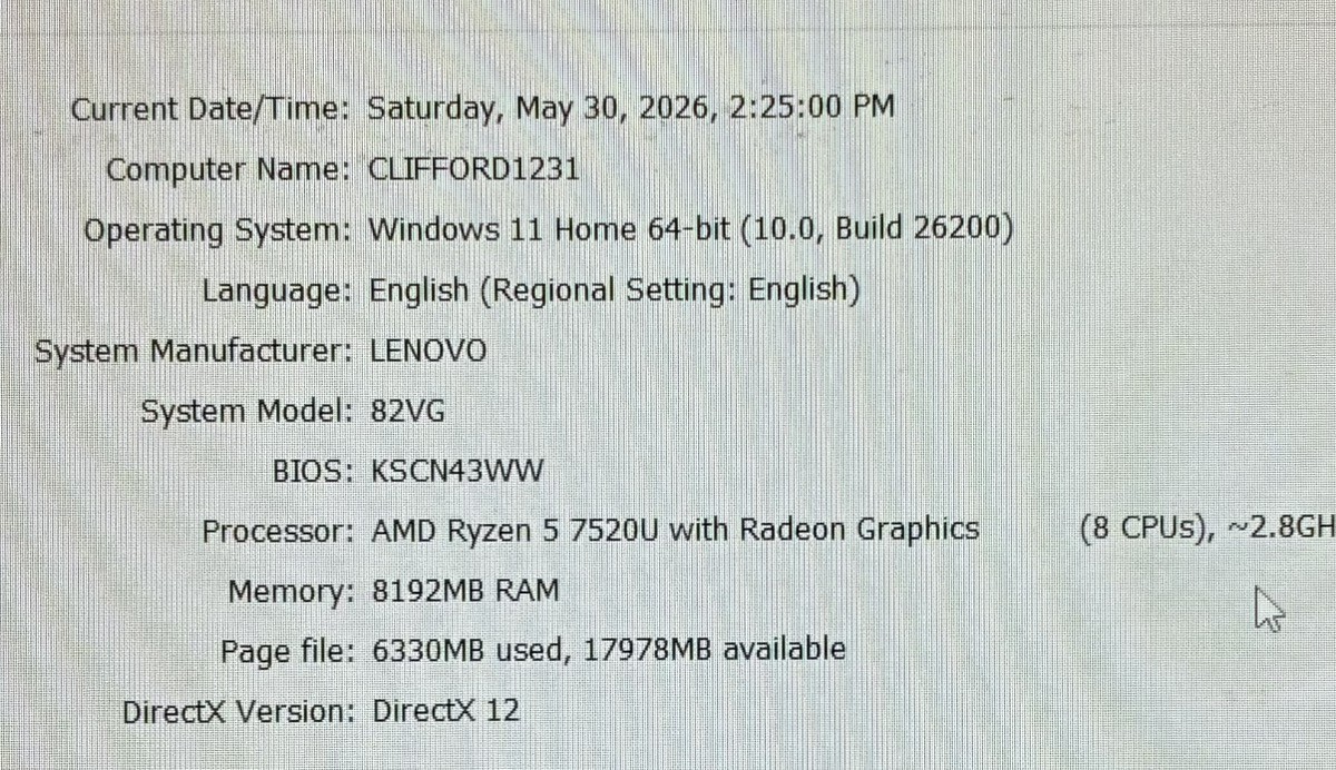 LENOVO 15AMN7 IDEAPAD AMD Ryzen 5 7520U TOUCH 8GB RAM 256GB (UE-JPS (PPG013325)
