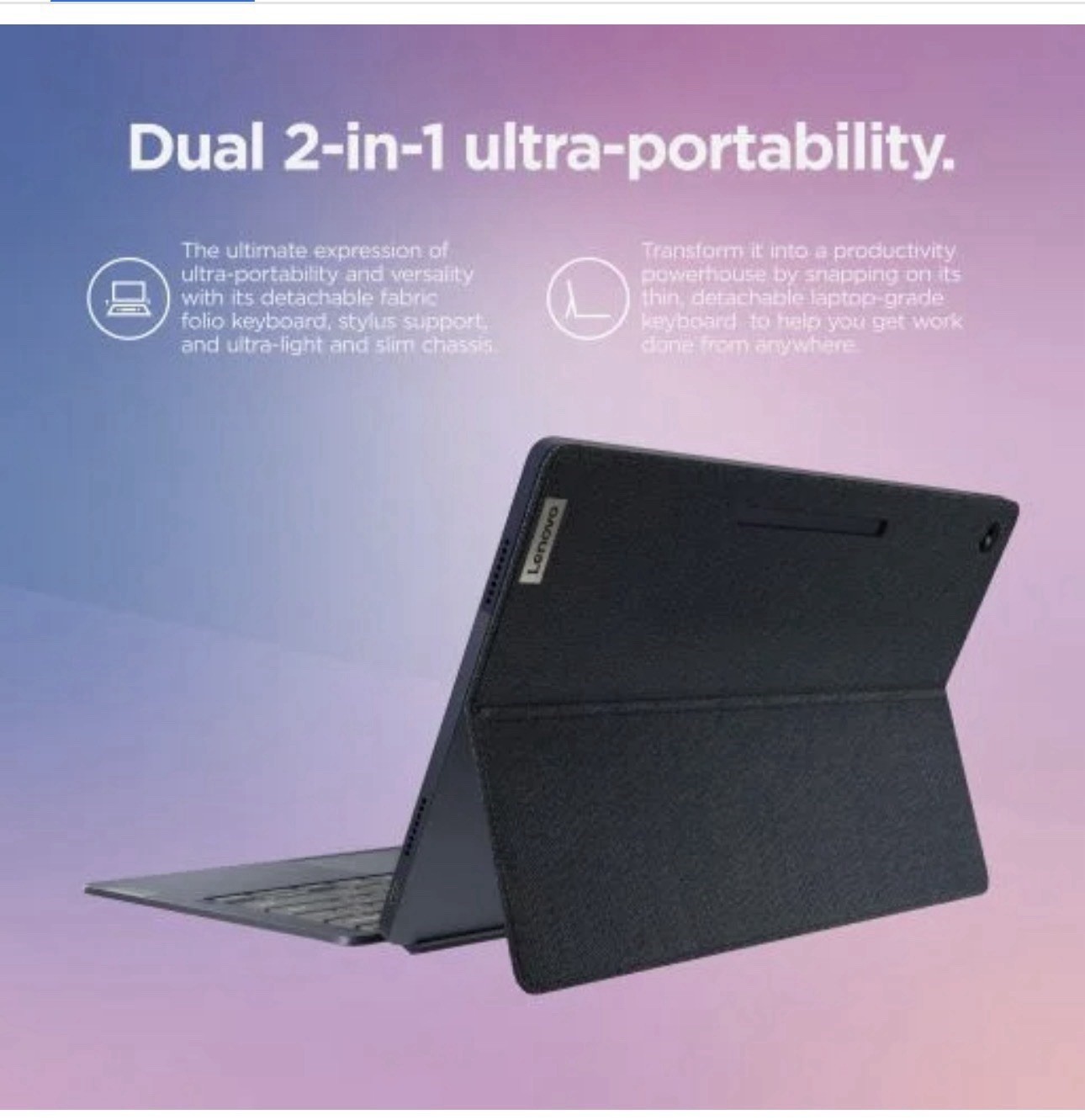 Lenovo Ideapad Duet 5 Chromebook Laptop, 13.3″ FHD OLED Touchscreen, 82QS0001US