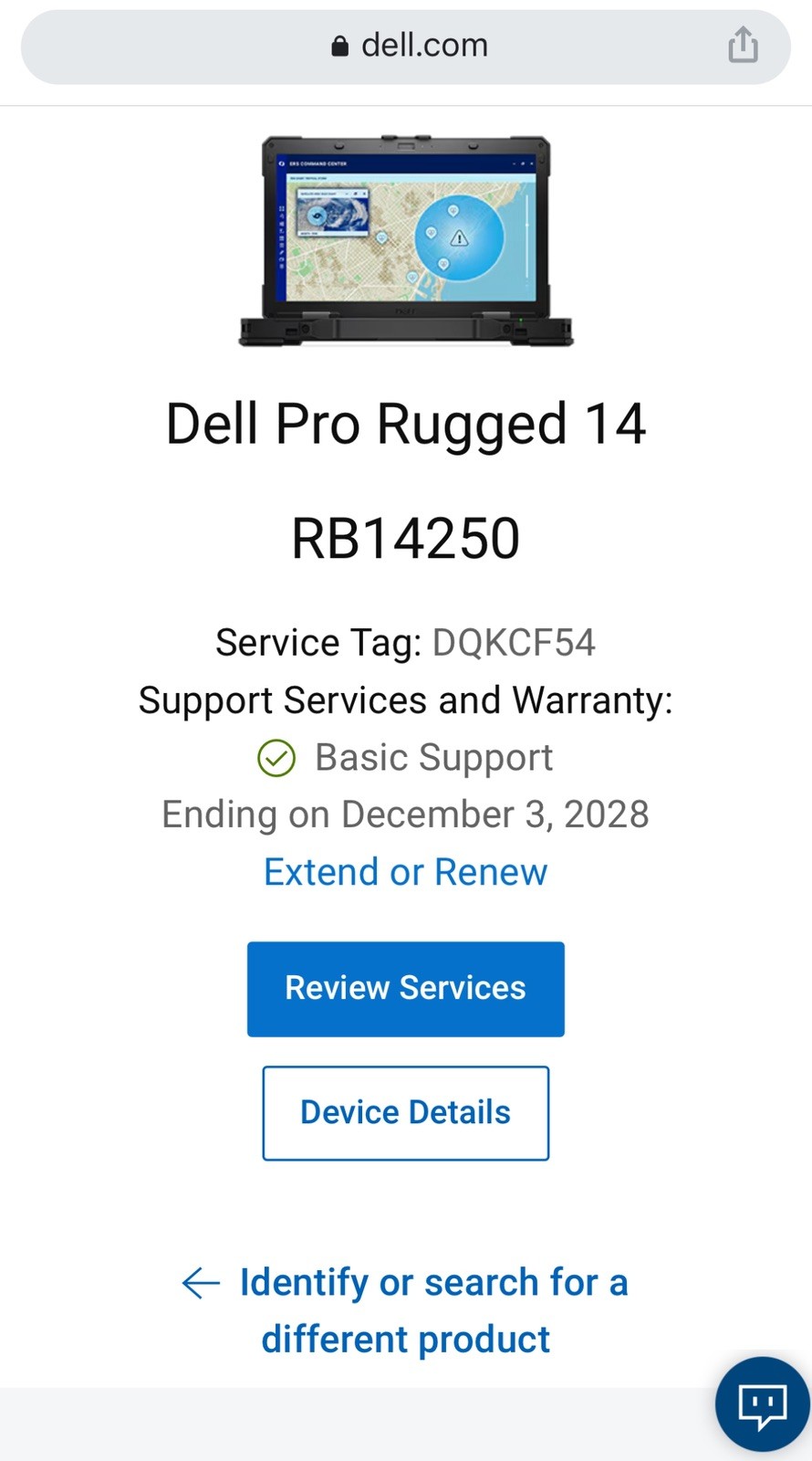 Dell P1K9G Pro Rugged 14″ Notebook Intel Ultra 5-135U 16GB Memory 512GB SSD W11P