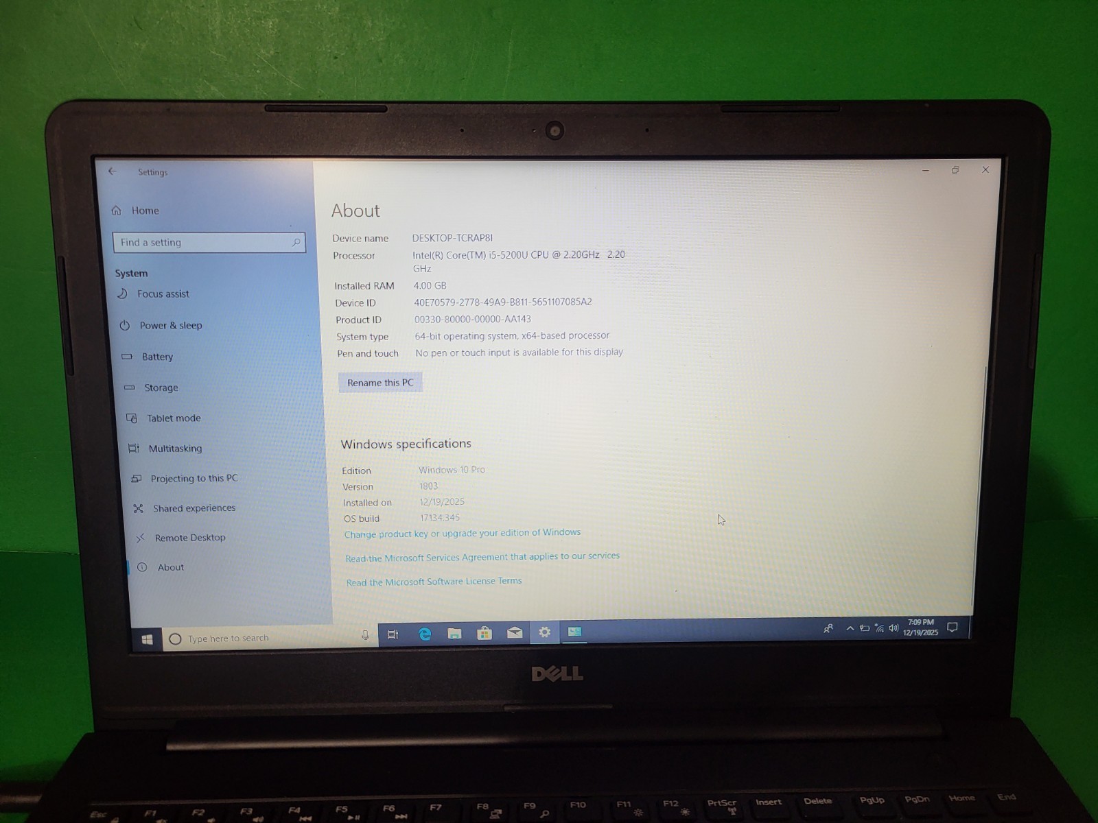 Dell Latitude 3550 15.6″ i5-5200U 2.2GHz 4GB RAM 500GB HDD For Parts As Is