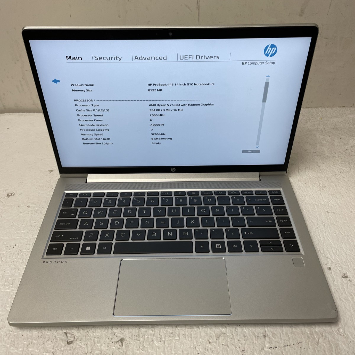 HP ProBook 445 G10 14″ AMD Ryzen 5 7530U 8GB RAM NO SSD Parts *READ