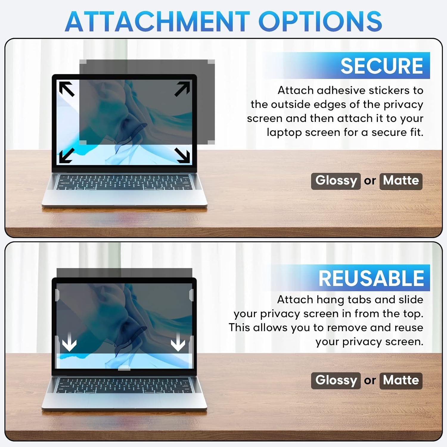 Laptop Privacy Screen 14 Inch, Removable 16:9 Aspect Filter for 14 Inch Laptop