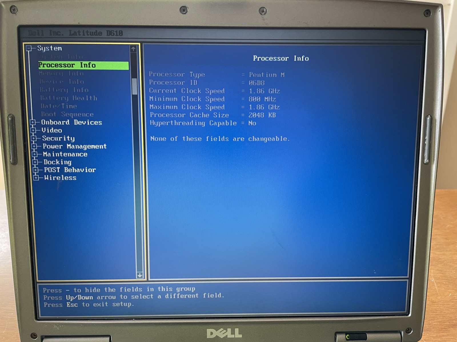 Dell Latitude D610 Retro Windows XP Laptop w/ batt, chrg. (N3B1)