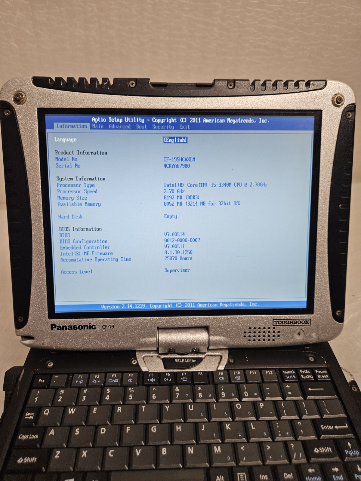 Lot Of 5 Panasonic Toughbook CF19 Intel Core i5-3340M, i5-3320M 8GB RAM Rugged