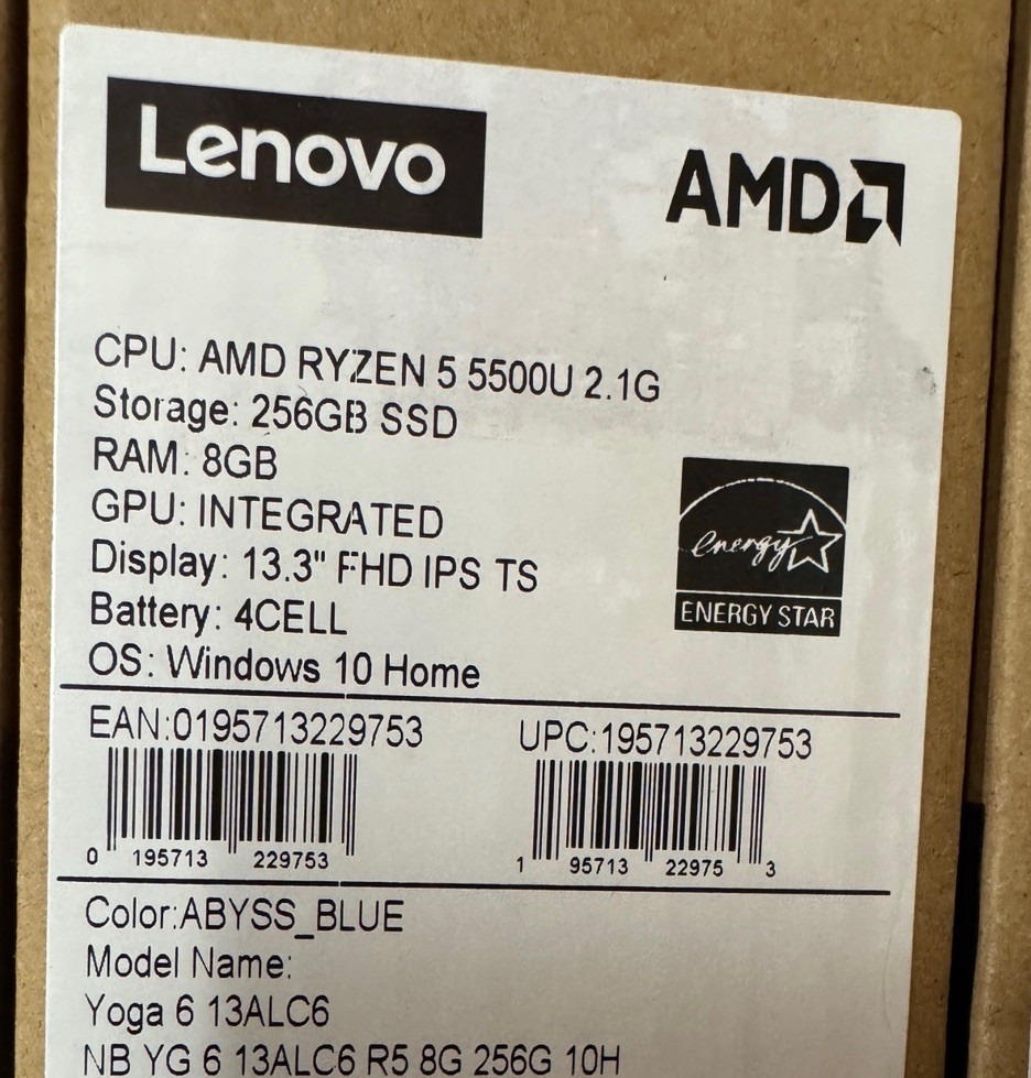 Lenovo Yoga 6 13ALC6 2-in-1 13.3″ Laptop – AMD Ryzen 5 – 8GB 256GB SSD !NEW!