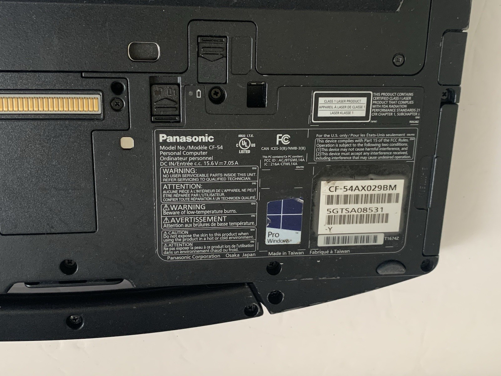 Panasonic Toughbook CF-54 i7 5600U 16GB 256 GB SSD | W11p | DVD| Good Condition
