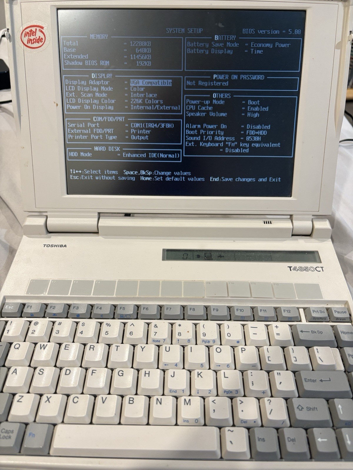 Vintage Toshiba Satellite T4850CT 486-DX4-75 Laptop Tested Works Win 95