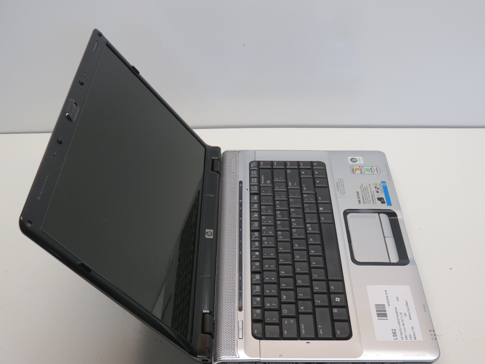 HP Pavilion dv6500 DV6636NR AMD Turion 64 X2 TL-50 1900MHz 2GB NO HDD No Batt