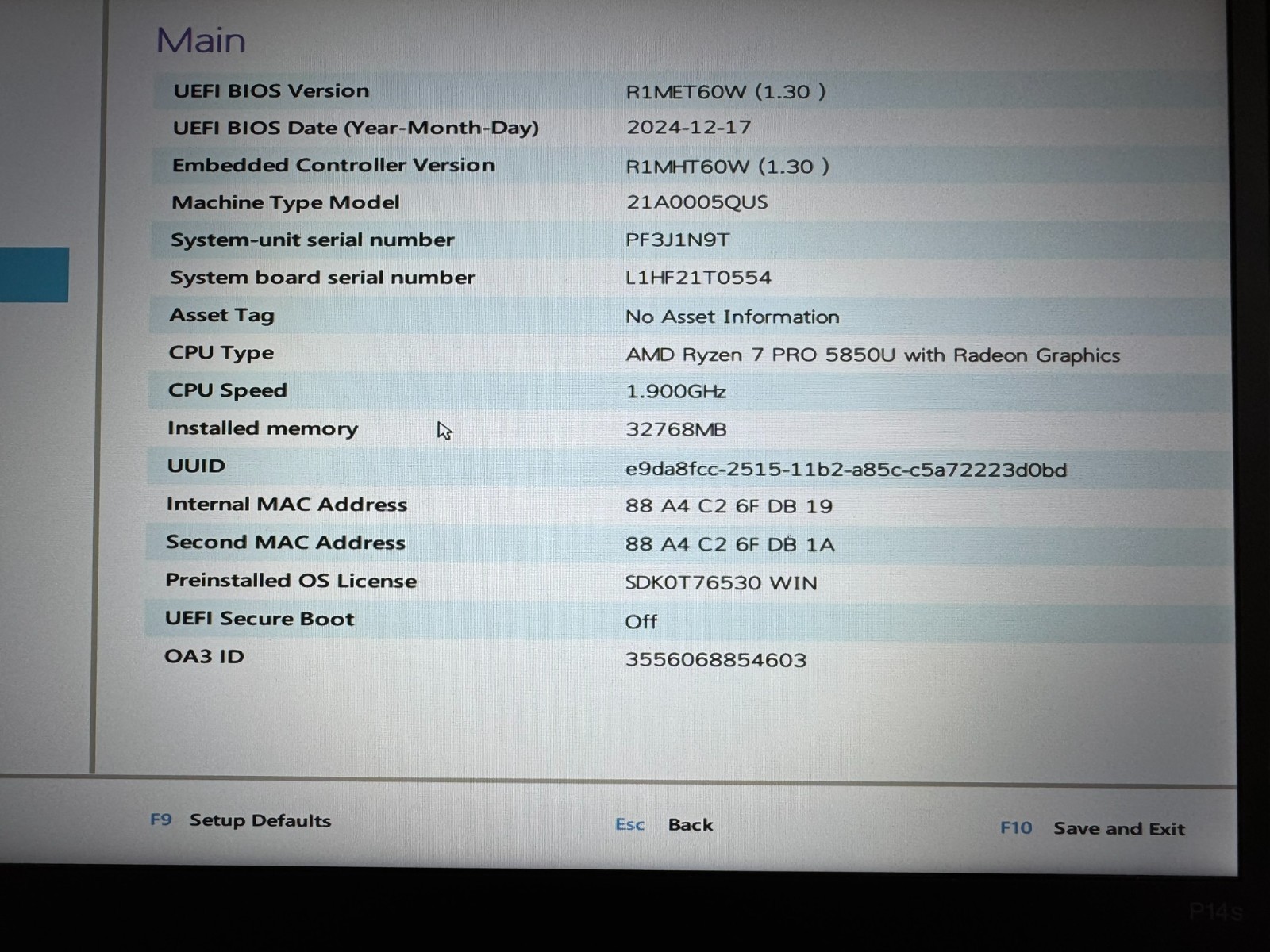 Lenovo ThinkPad P14s Gen 2 Laptop AMD Ryzen 7 PRO 5850U 32GB RAM – No SSD