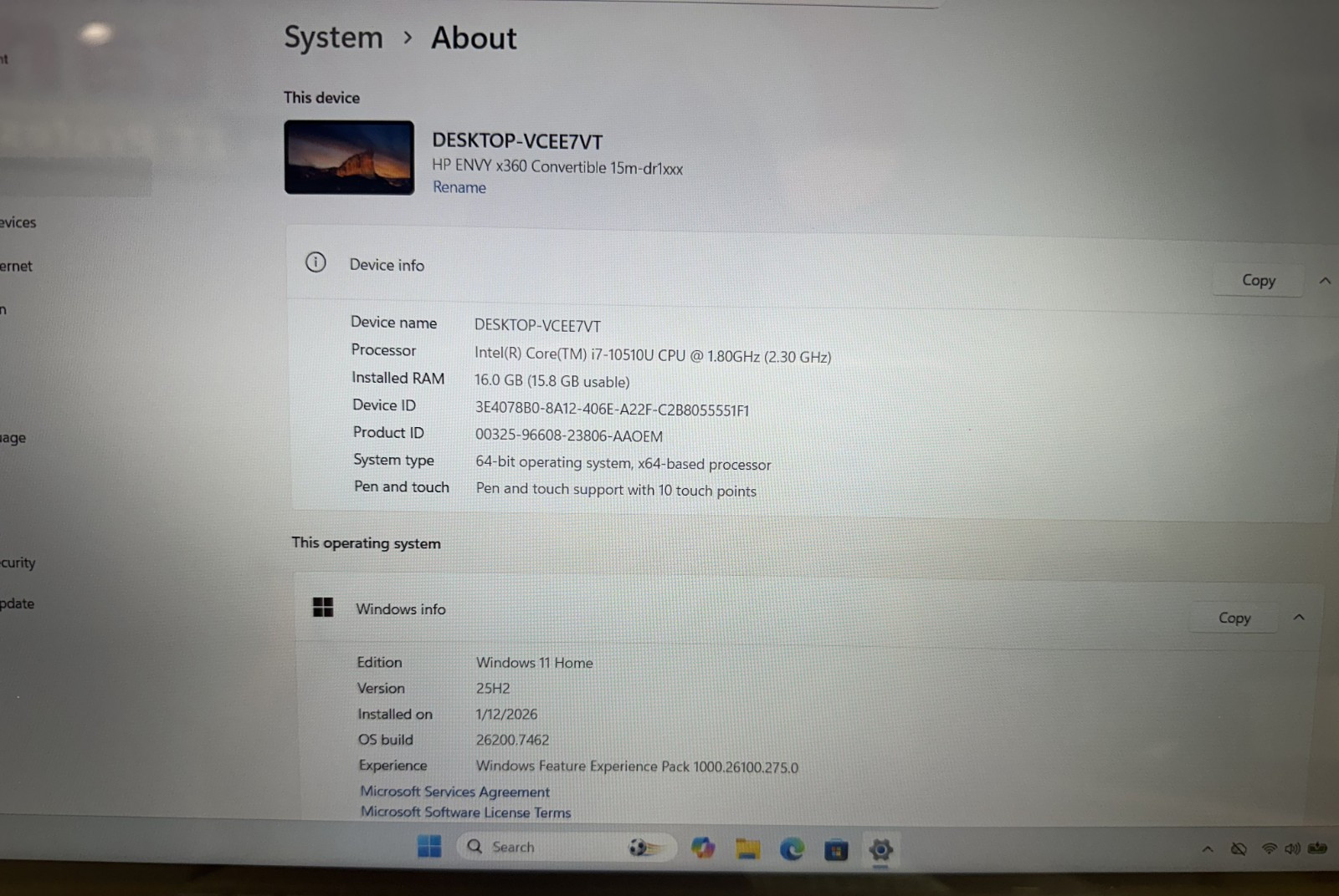 HP Envy x360 15m-dr1xxx 15.6” Touch i7-10510U 16GB RAM 512GB NVME Windows 11 HM