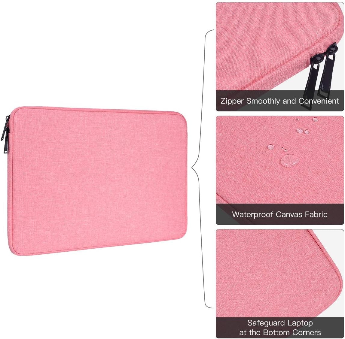 Pink Laptop Sleeve Case for 15.6 Inch Lenovo IdeaPad 3 3i, ThinkPad E15, Yoga 7i