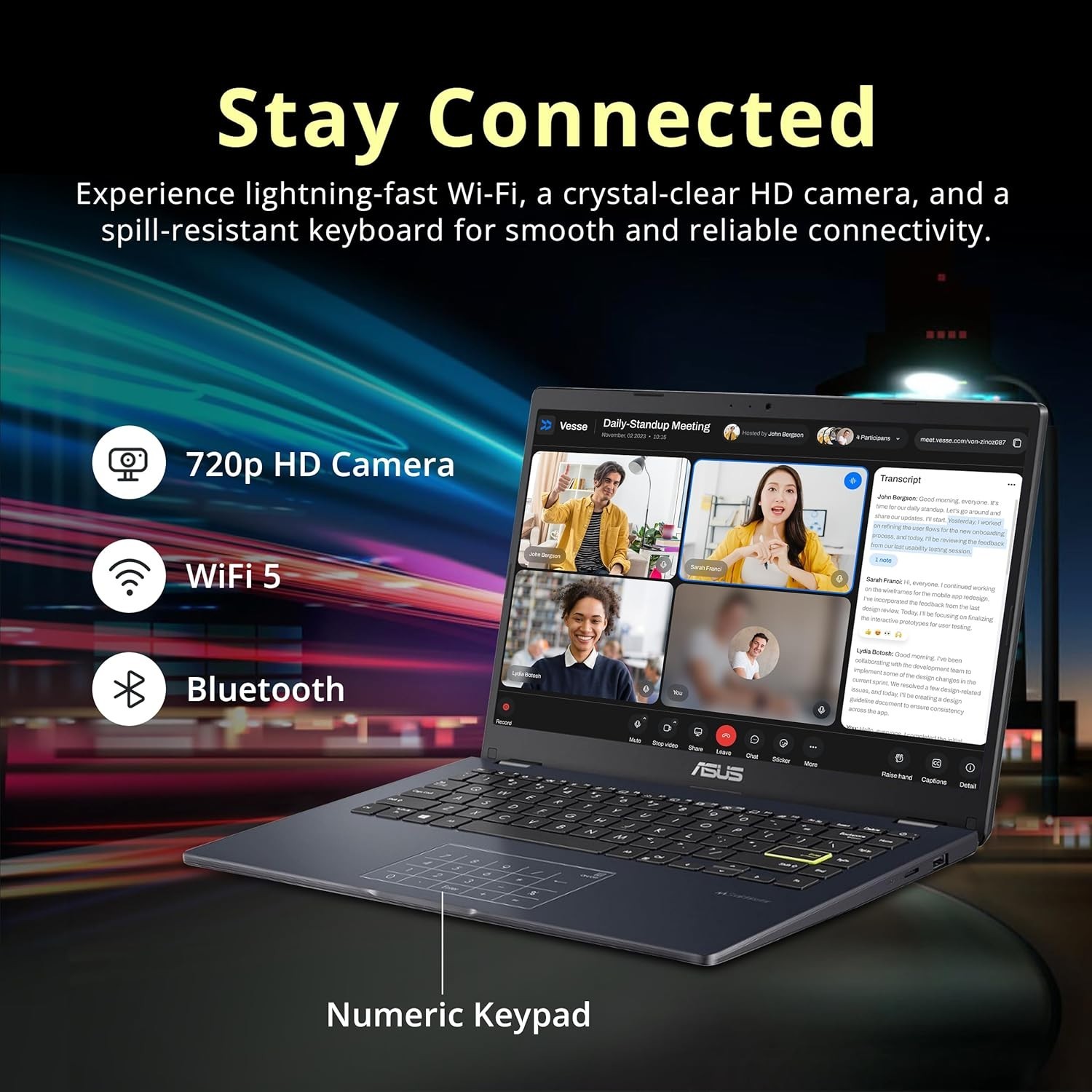 Vivobook Go 14″ FHD Laptop, Intel Celeron N4500, 4GB RAM, 288GB Storage128GB …