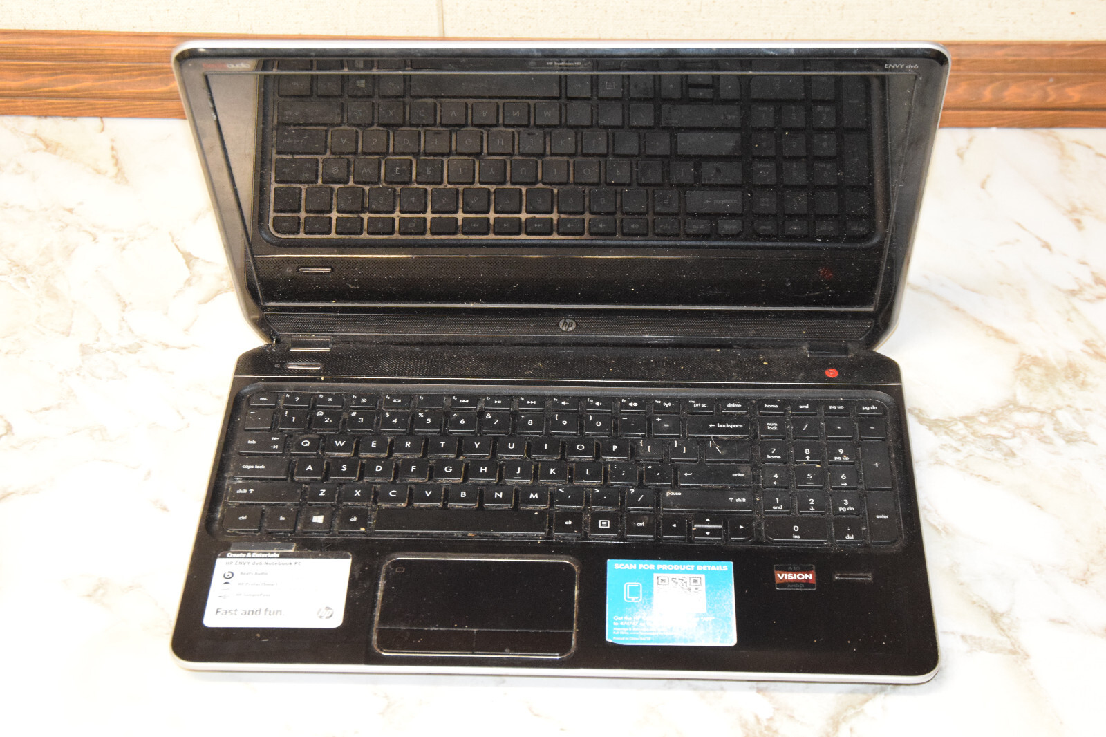DEAD JUNK HP ENVY dv6-7245us 15.6″ Laptop Incomplete AS IS Parts Repair