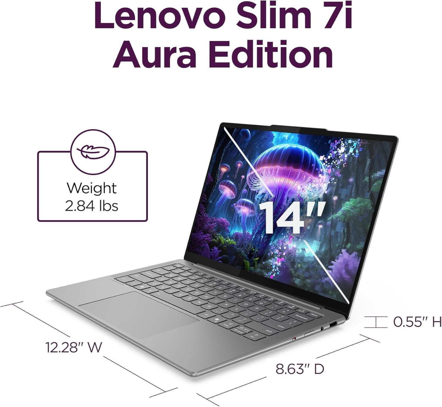Lenovo Slim 7i Aura Edition 83MC0004US Ultra 7 14″ WUXGA OLED 16GB RAM 1TB SSD