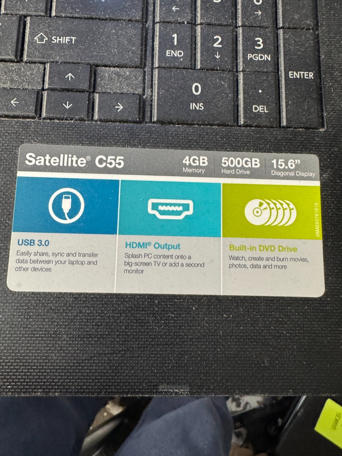 Toshiba Satellite C55 Celeron N2830, 4GB RAM, 500GB HDD Laptop #4113