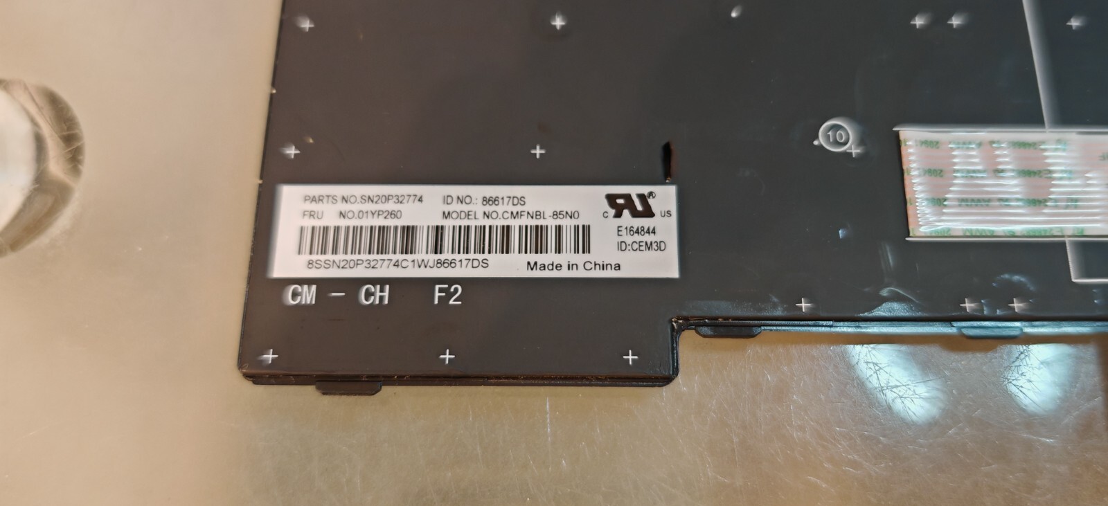 LENOVO THINKPAD L480 E480 E490 KEYBOARD KEYBOARD 01YP260 SN20P32274