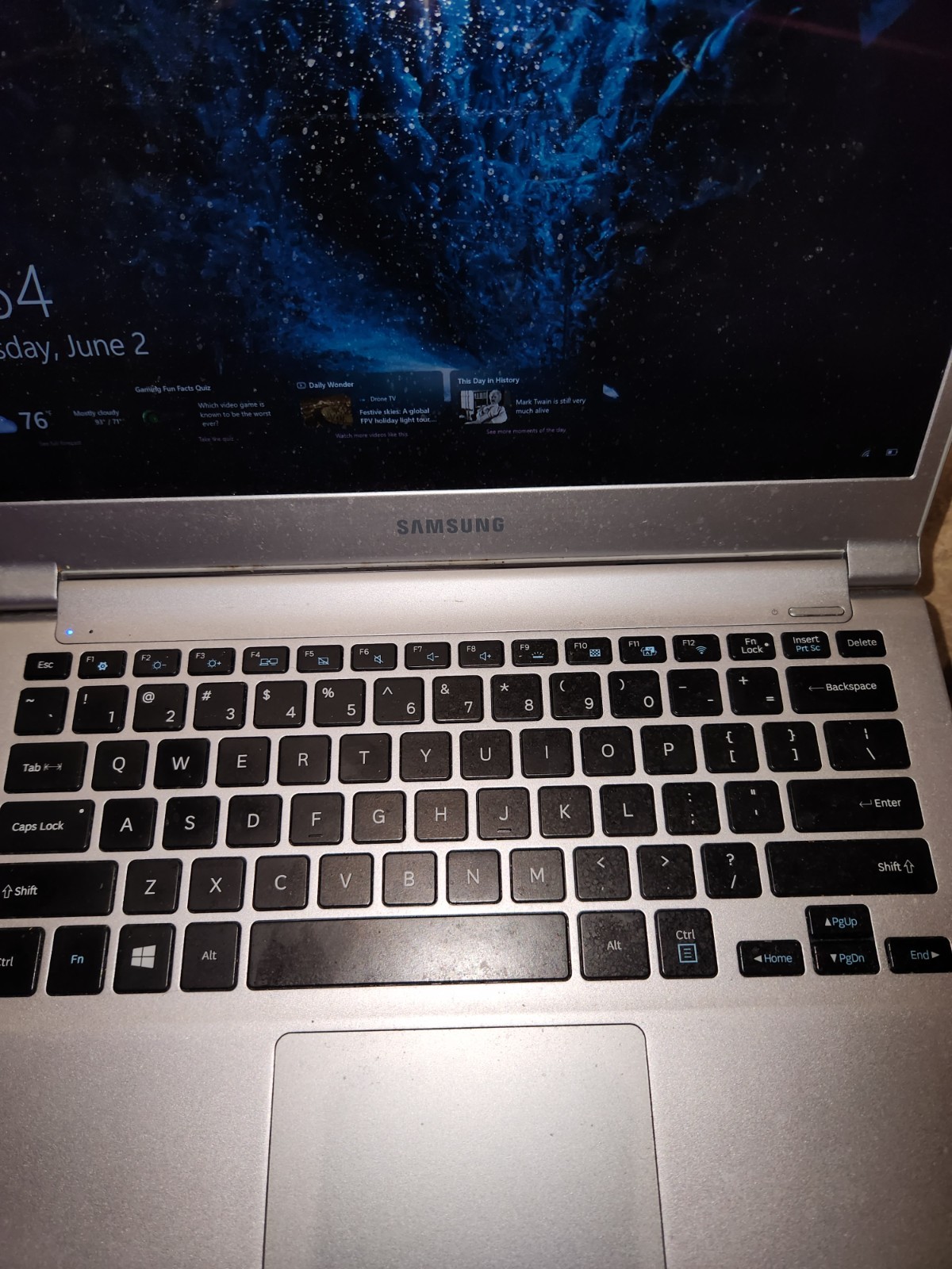 Silver Samsung Notebook 9 (used. many keys do not work) ( comes with charger)