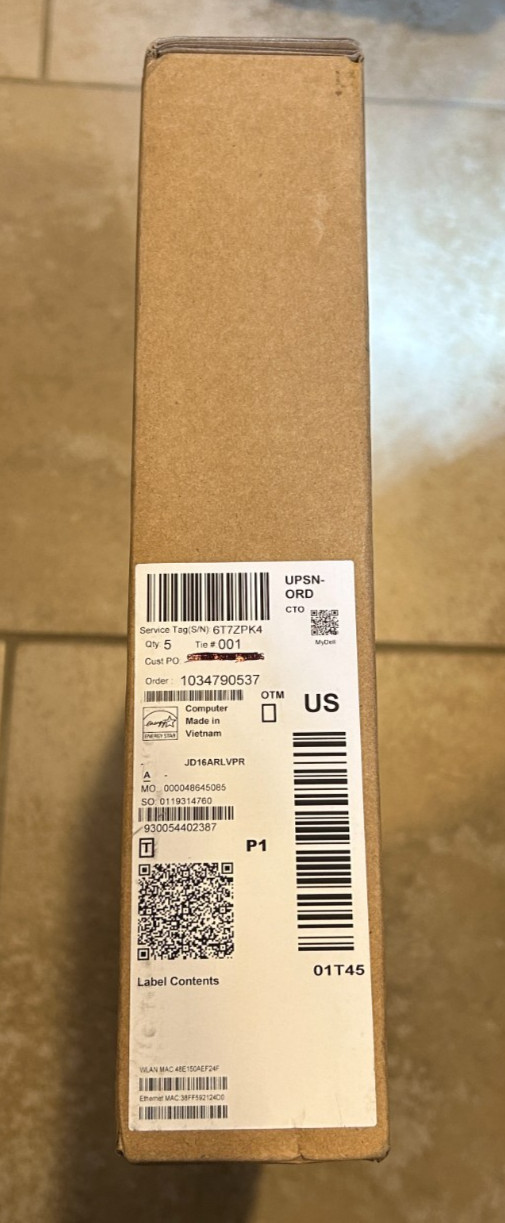 Dell Pro 16 PC16250 Laptop Core Ultra 5 235U Windows 11 Pro Factory sealed box