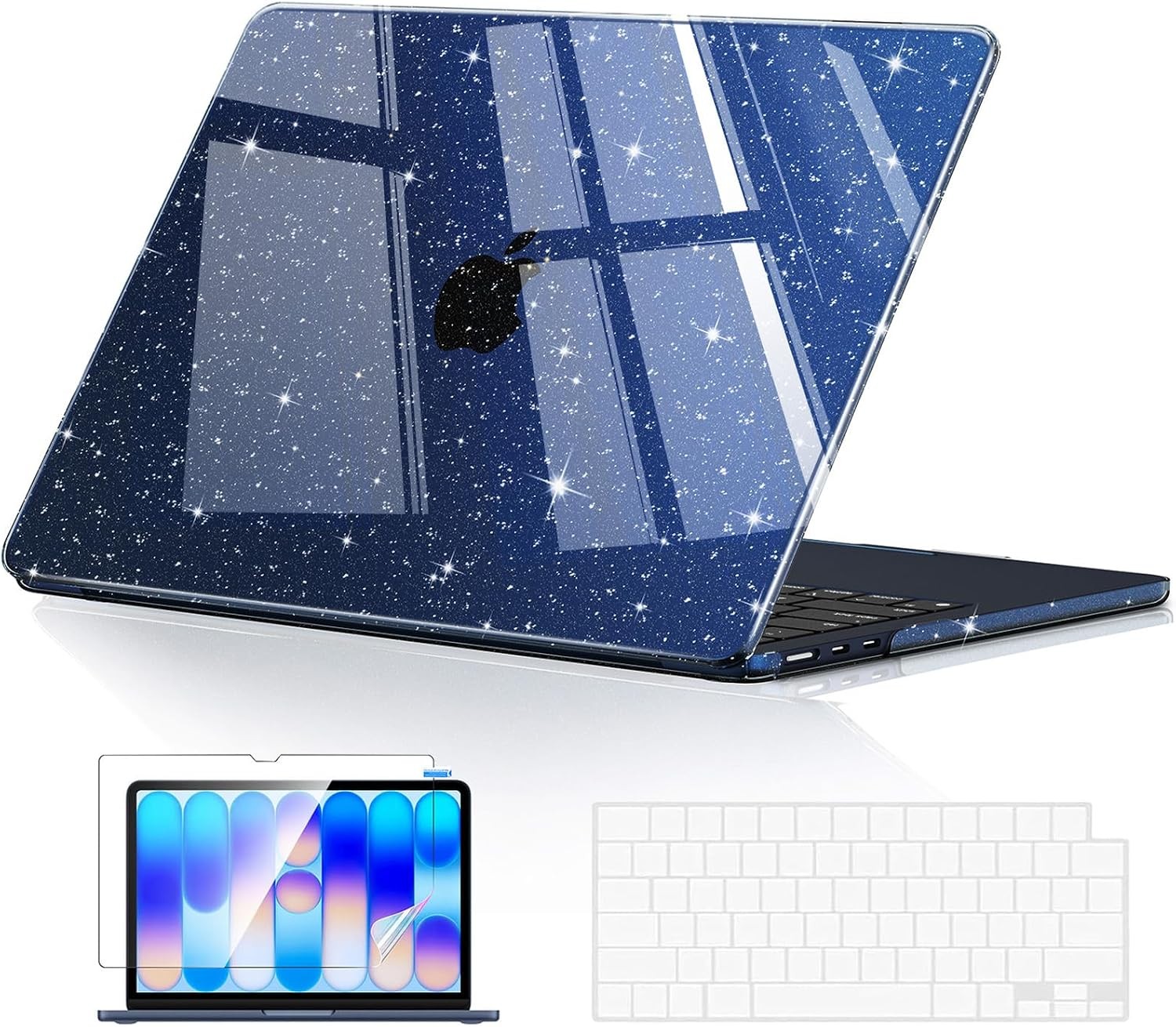 MacBook Neo Case 13 inch 2026 Model A3404 with A18 Pro Chip, Sparkly Indigo