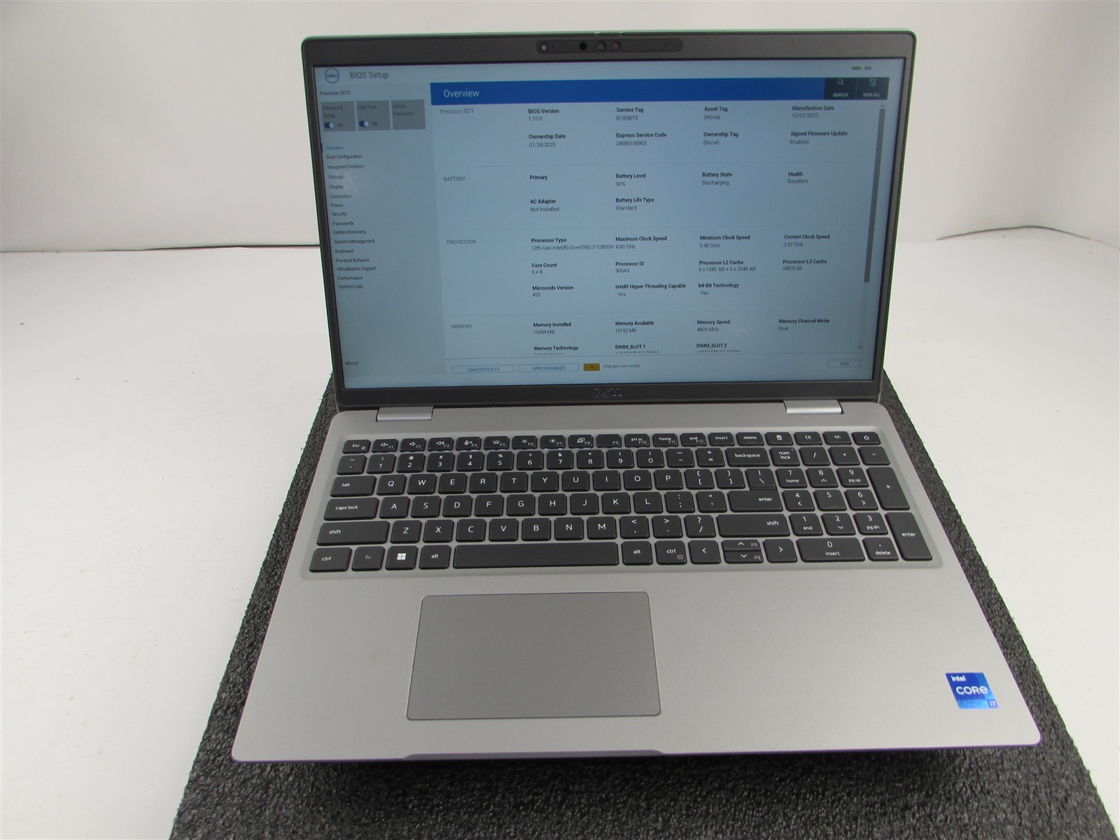 DELL PRECISION 3571 1920X1080 FHD CORE I7-12800H 512GB 16GB RAM T600 NO O.S