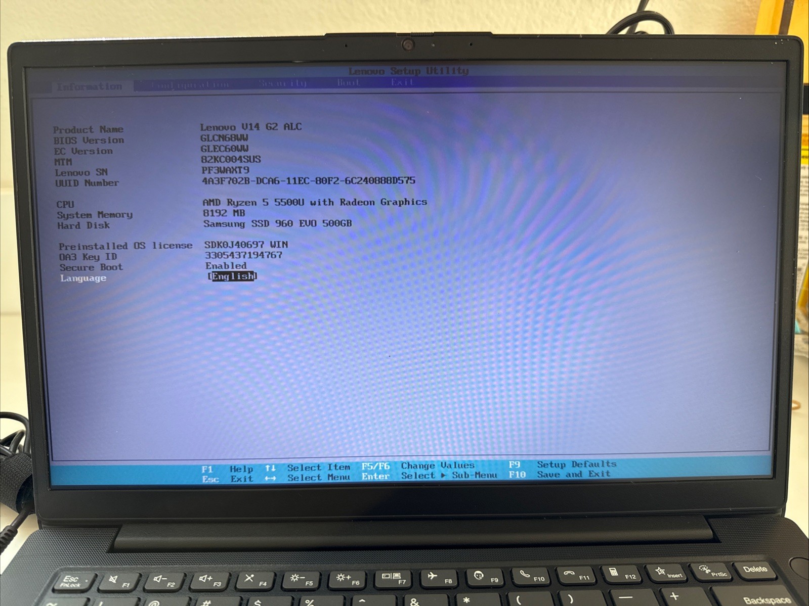 Lenovo V14 G2 ALC 14″ FHD AMD Ryzen 5 5500U 500GB NVMe SSD 8GB RAM Win 11 Pro